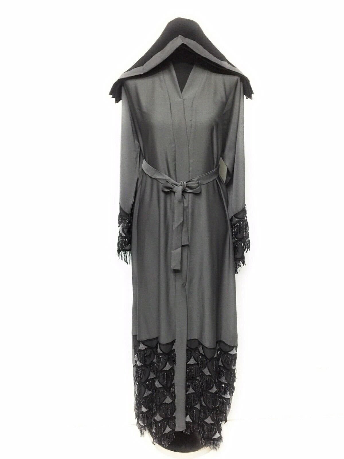Women's Grey Open Front Luxury Neda Abaya Jilbab - image 5