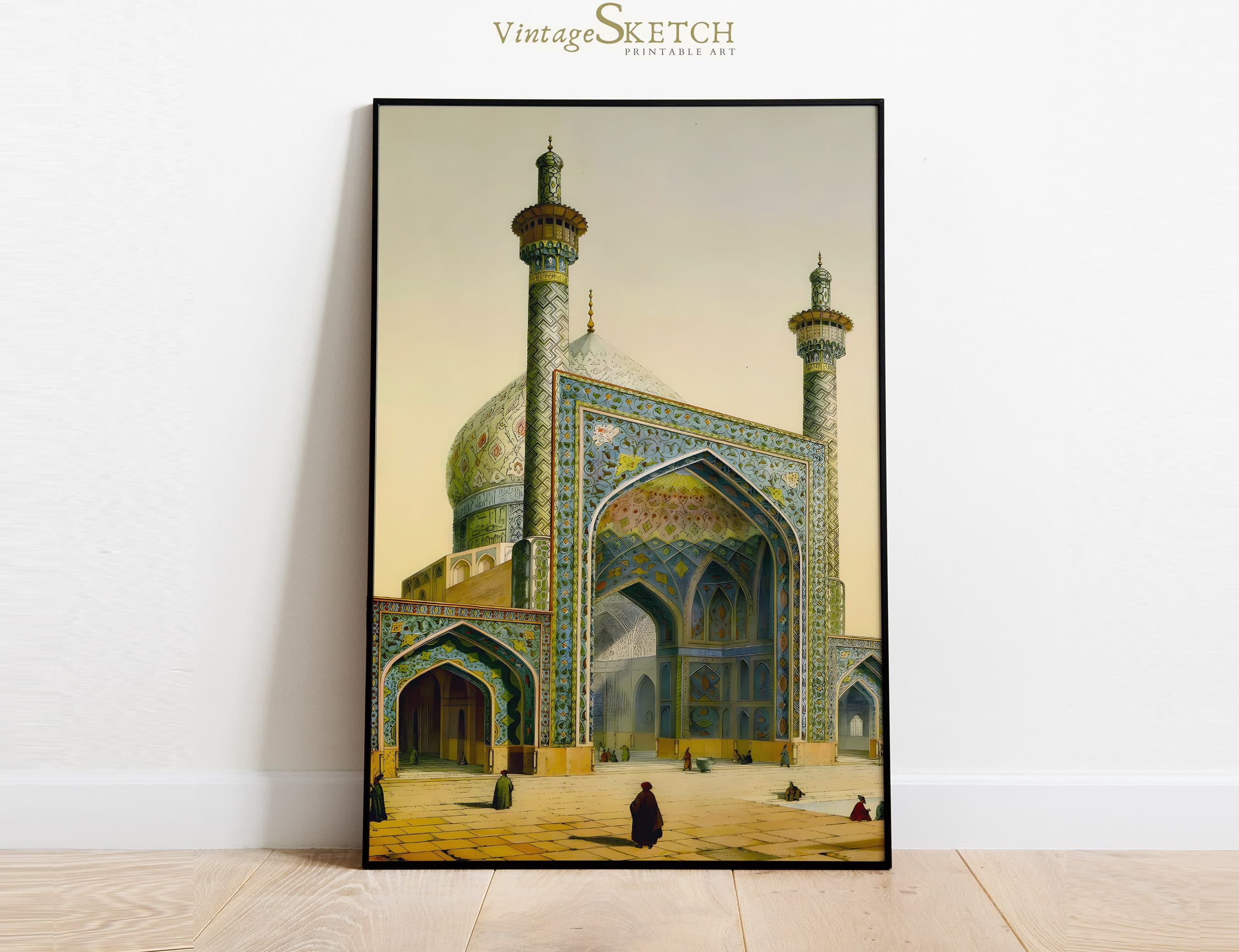 Printable Mosque Wall Art, Islamic Art Painting, Muslim Wedding Gifts, Muslim Wall Decor, Islamic Architecture Door,Mosque Poster-Home Decor - image 3