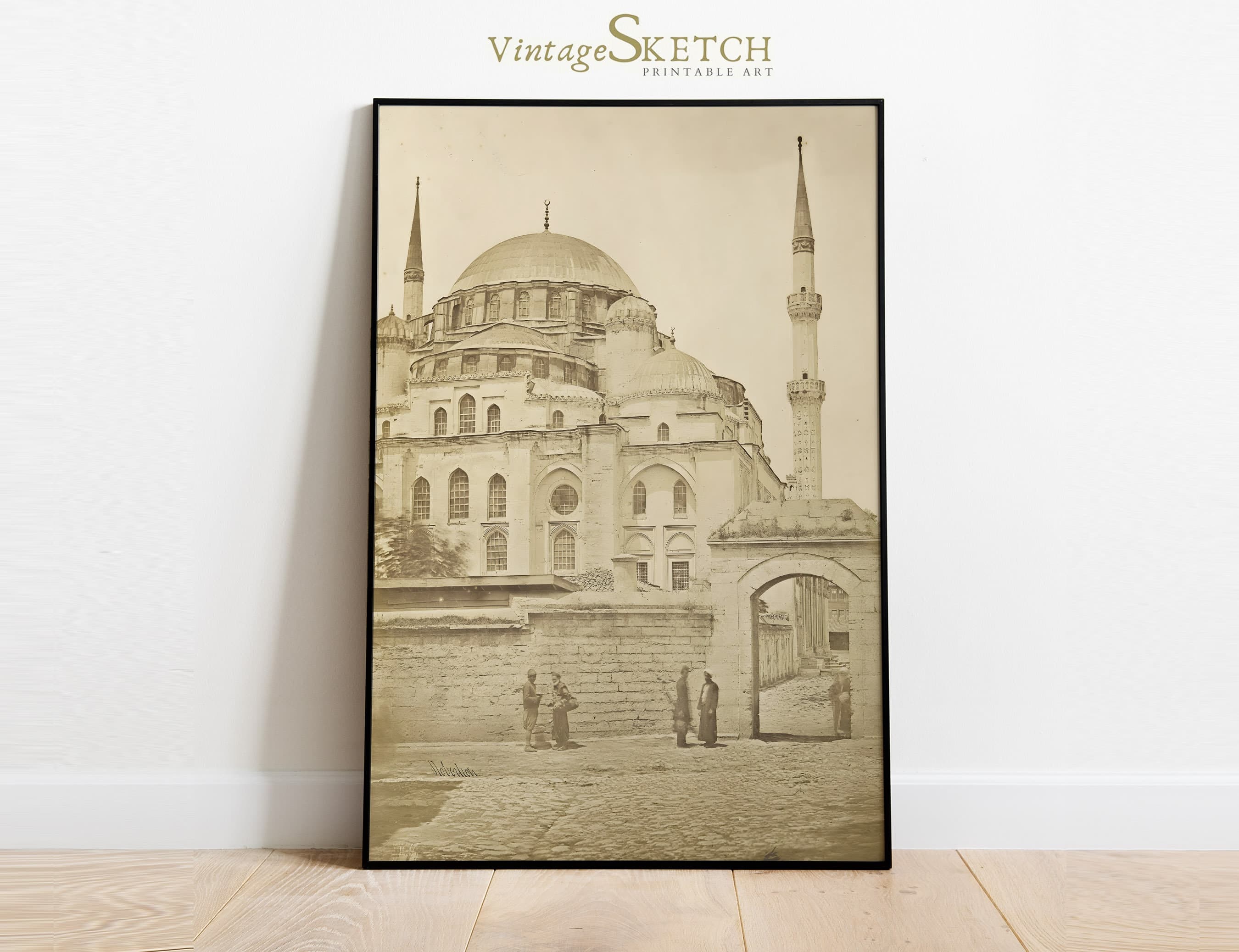 Printable Vintage Suleymaniye Mosque Wall Art, Istanbul Landscape, Islamic Home Decor, Muslim Architecture, Islamic Gift - Digital Download - image 3