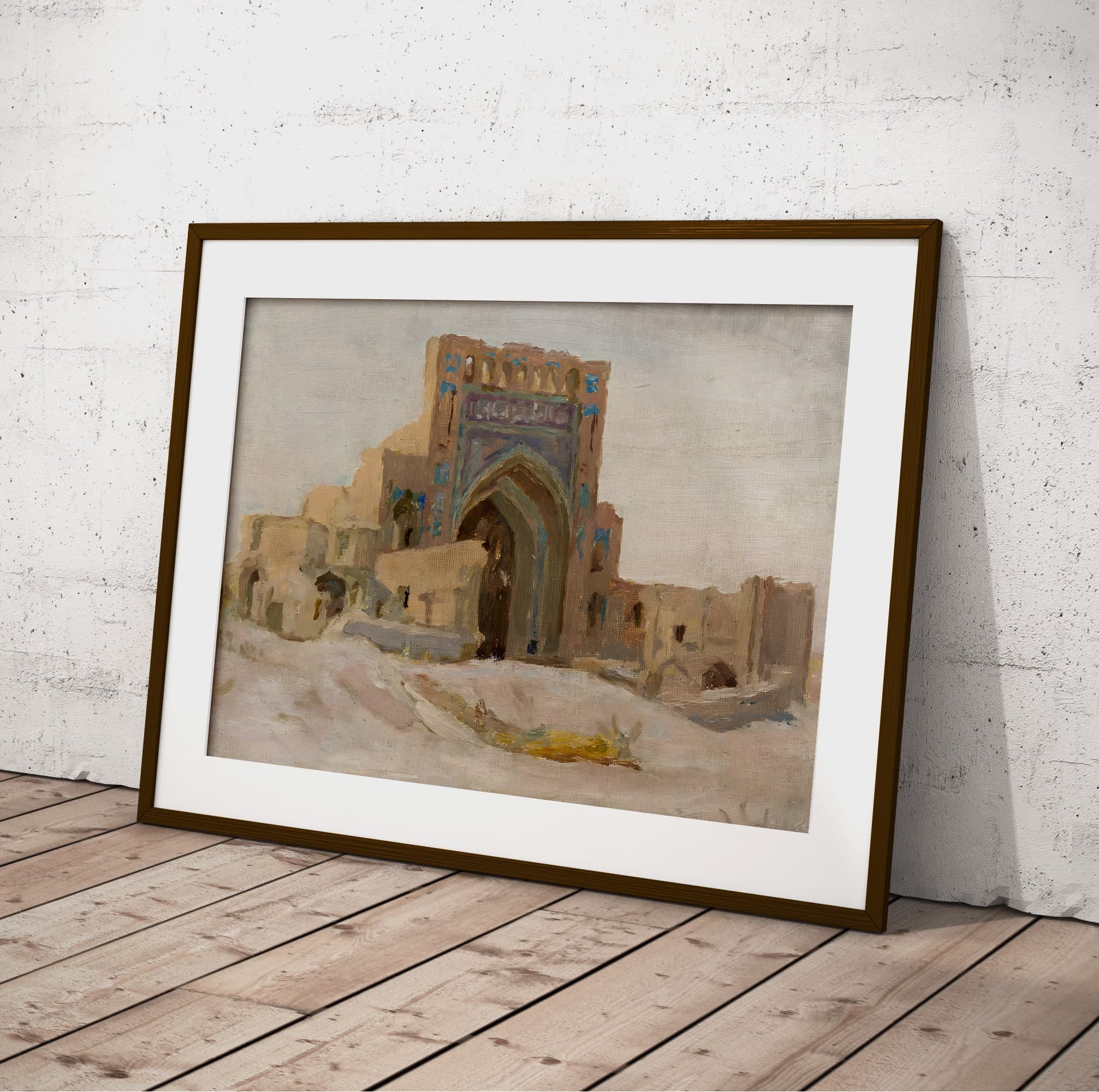 Printable Vintage Wall Decor, Digital Print, Mosque Painting, Muslim Wall Art, Abstract Islamic Art, Nikkah Gift, Islamic Architecture Art - image 5