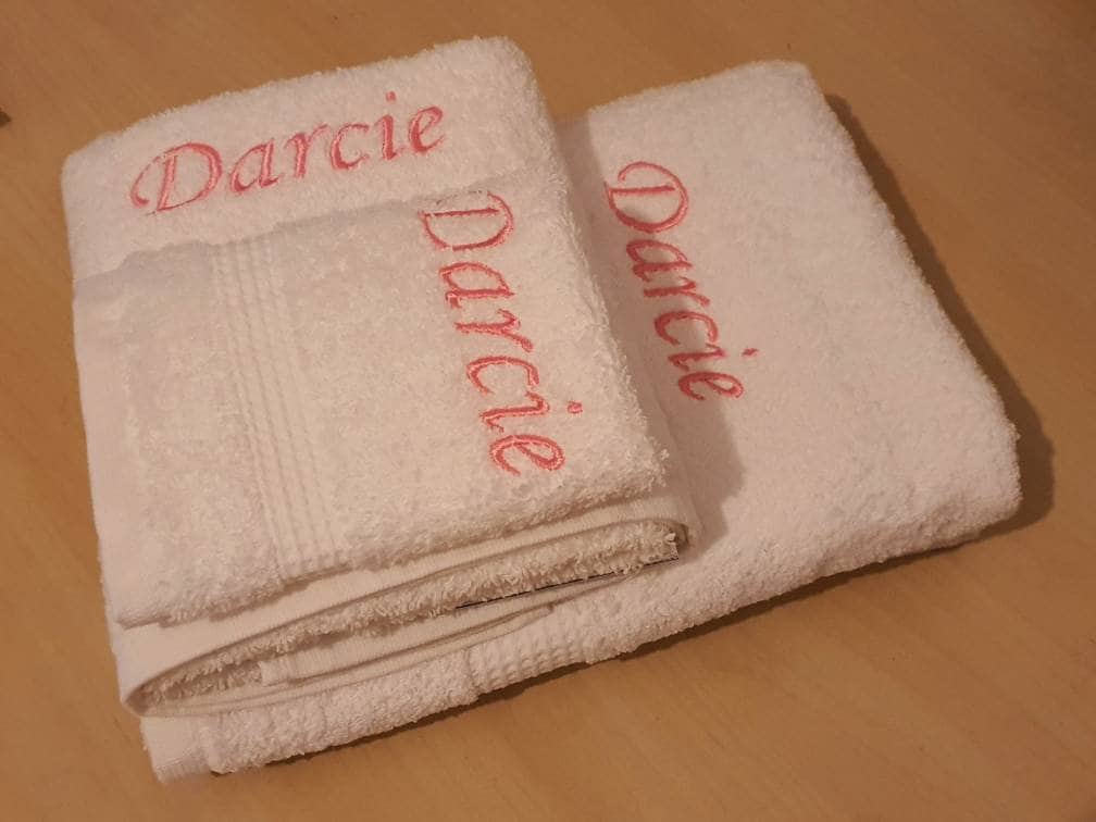Luxury Personalised Towel Set – Bath, Hand and Face Towels in Multiple Colours | Custom Gift for Couples, Newborn, White - image 4