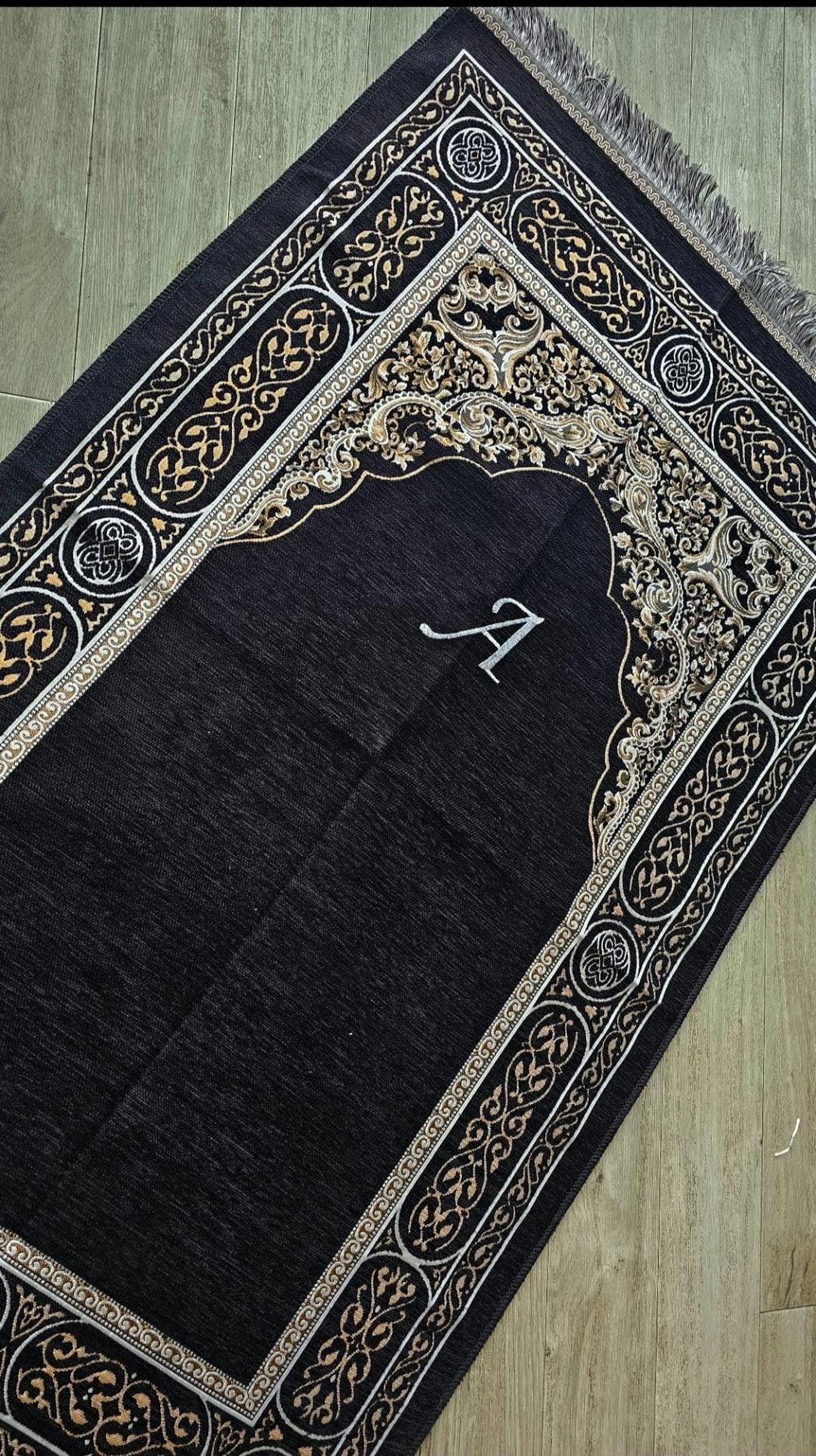 Personalized Embroidered Chenille Prayer Mat: Islamic Sajada Janamaz, Adult Size - image 5