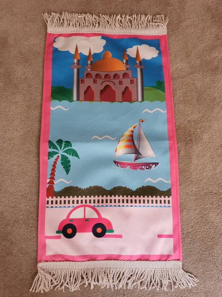 Kids Prayer Mat, Mosque Salah Rug, Mini Baby Prayer Mat