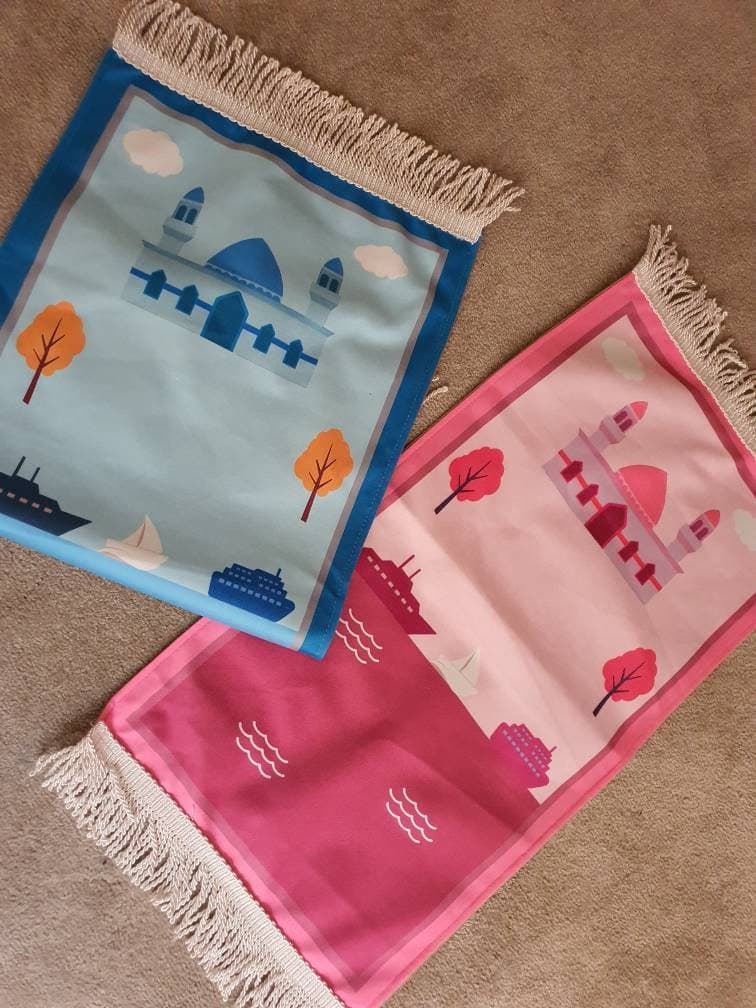 Custom Embroidered Mat, Kids Prayer Mat, Muslim Janamaz