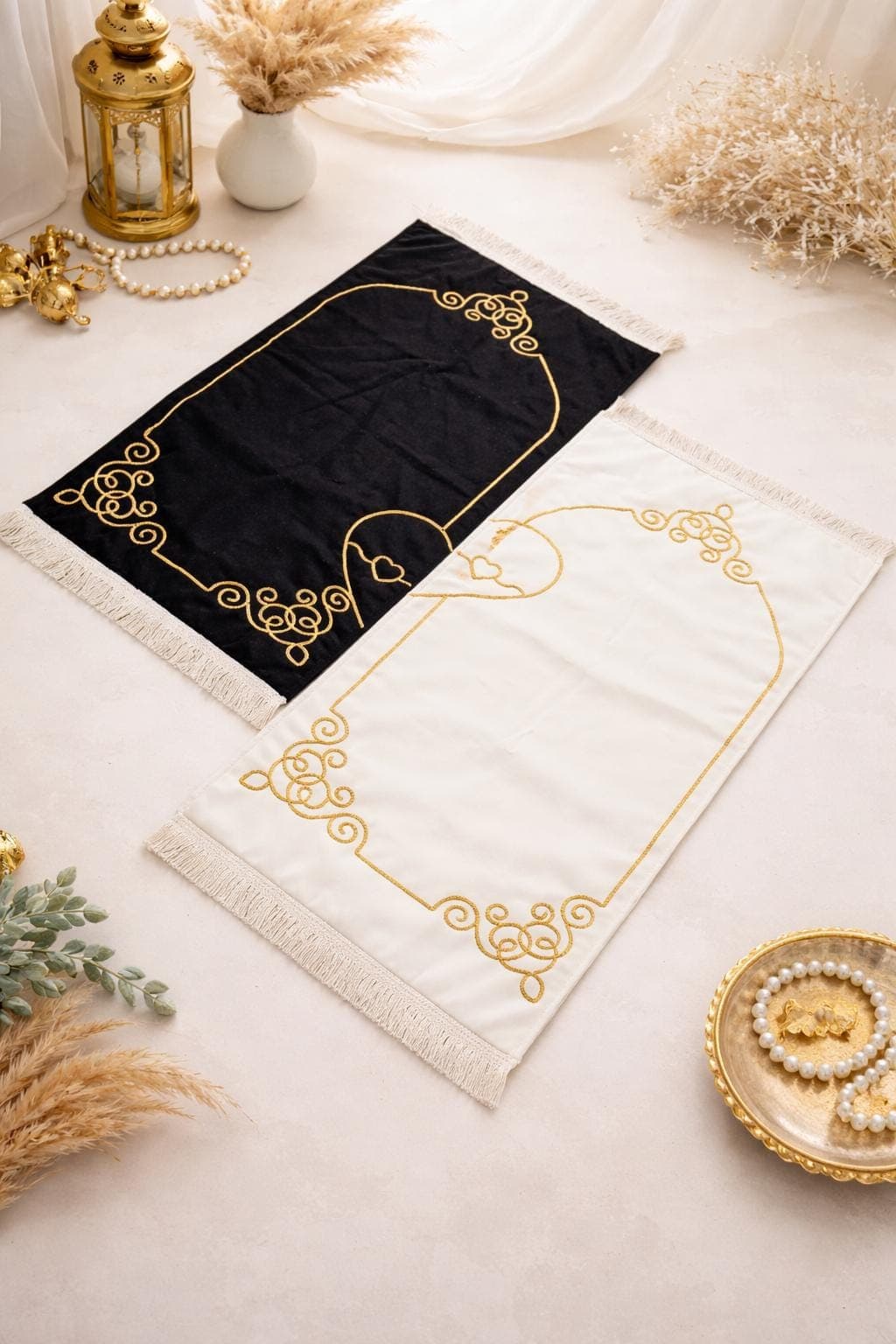 Personalised Salah Mat | Janamaz Islamic Prayer Rug | Couples Padded Prayer Mat Gift Set of 2,  Wedding Nikkah Walima Eid gift