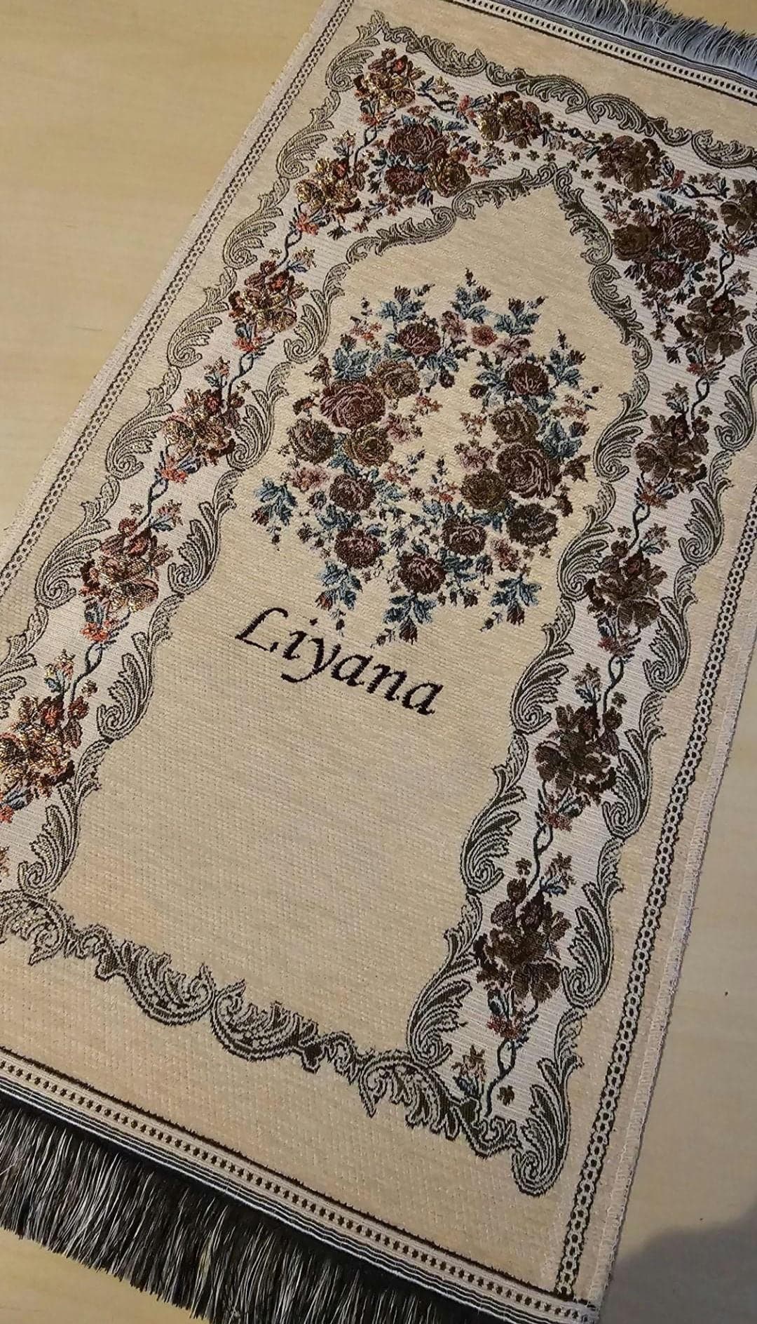 Luxury Personalised Baby and Toddler Prayer Mat – Elegant Islamic Gift with Name | Soft Salah Rug | Eid Present | Ramadan Gift for Children - image 4