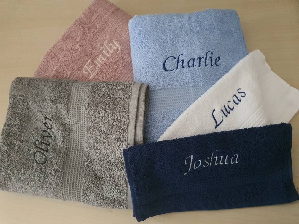 Personalised Towels– Bath, Hand and Face Towels| Custom Gift for Couples, Newborn, Mum, Dad Birthday New Home Wedding Towels His Hers mr mrs - image 5