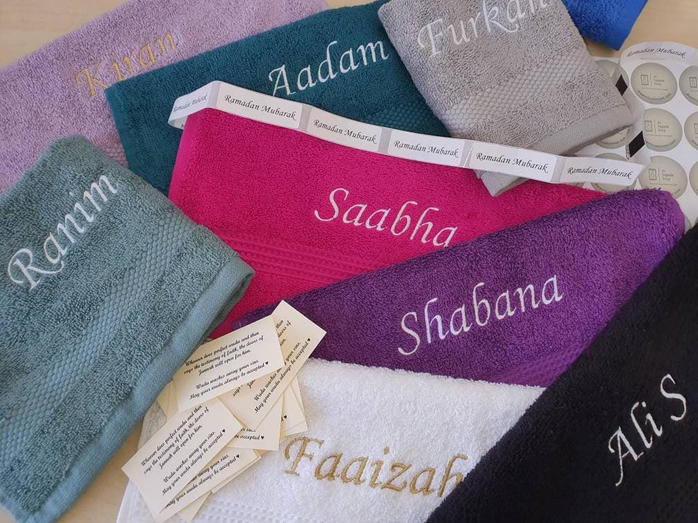 Personalised Wudhu Towel | Islamic Wudu FACE Cloth | Muslim Eid Gift Hafiz | Alima | Salah necessity | Customised Sadaqa Jaariyah Gift - image 5