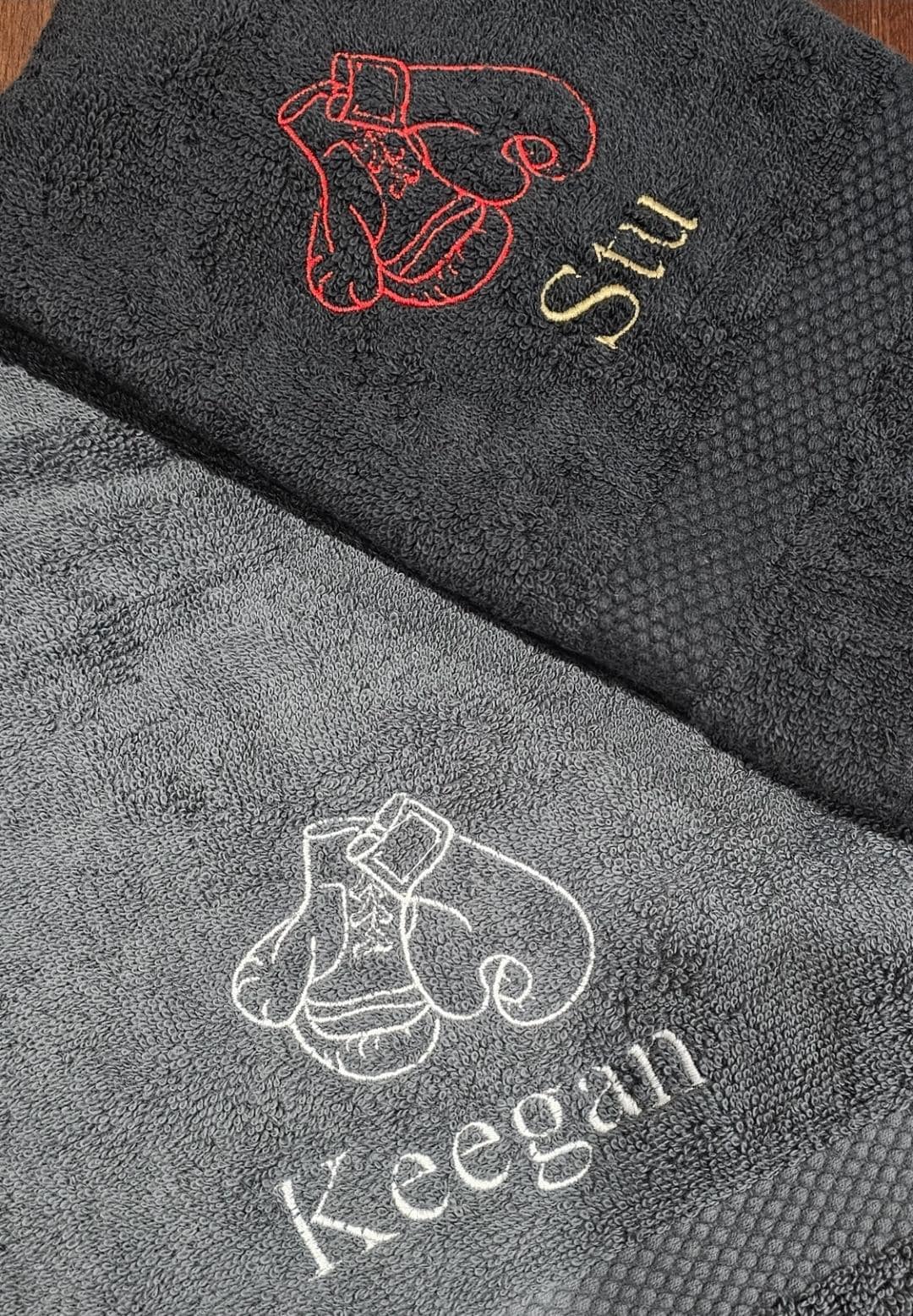 Custom Boxing Towel, Personalized Gym Accessories with any Name | Sports Towel Perfect Gift | Summer Essentials with Boxing gloves - image 3