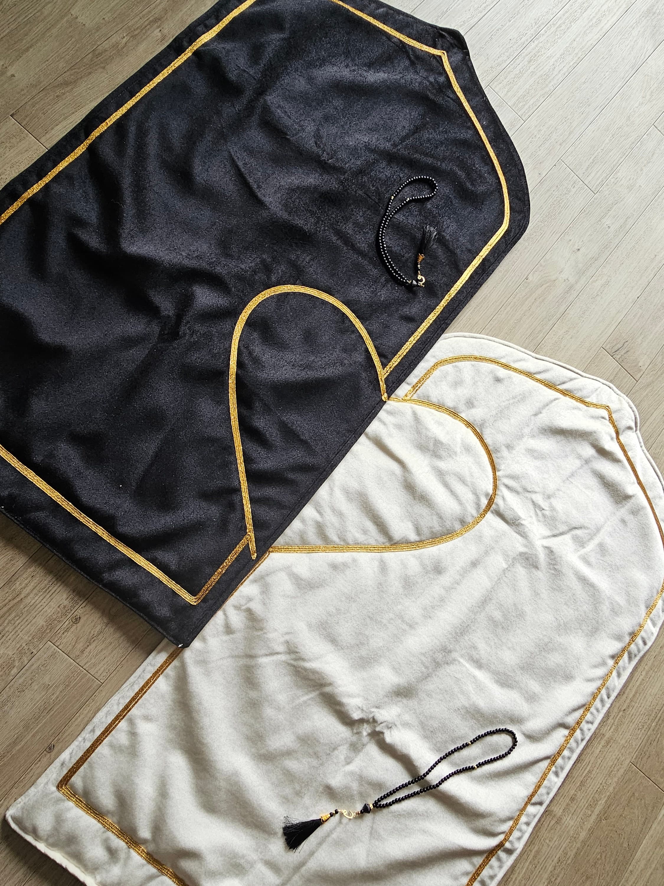 Personalised Salah Mat | Janamaz Islamic Prayer Rug | Couples Padded Prayer Mat Gift Set of 2, Wedding Nikkah Walima Eid gift - image 5