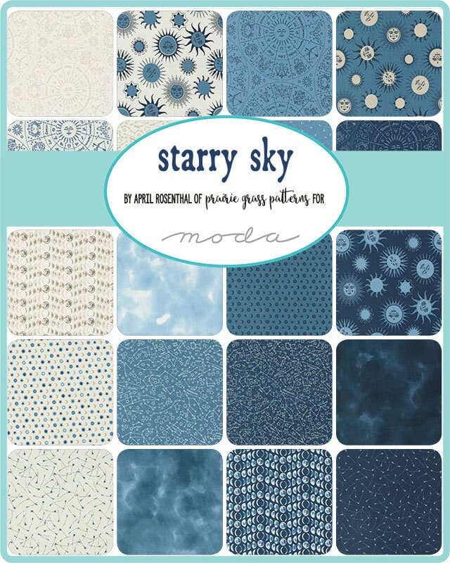 Starry Sky by April Rosenthal of Prairie Grass Patterns for Moda Fabrics Fat Quarter Bundle 24160AB - image 3