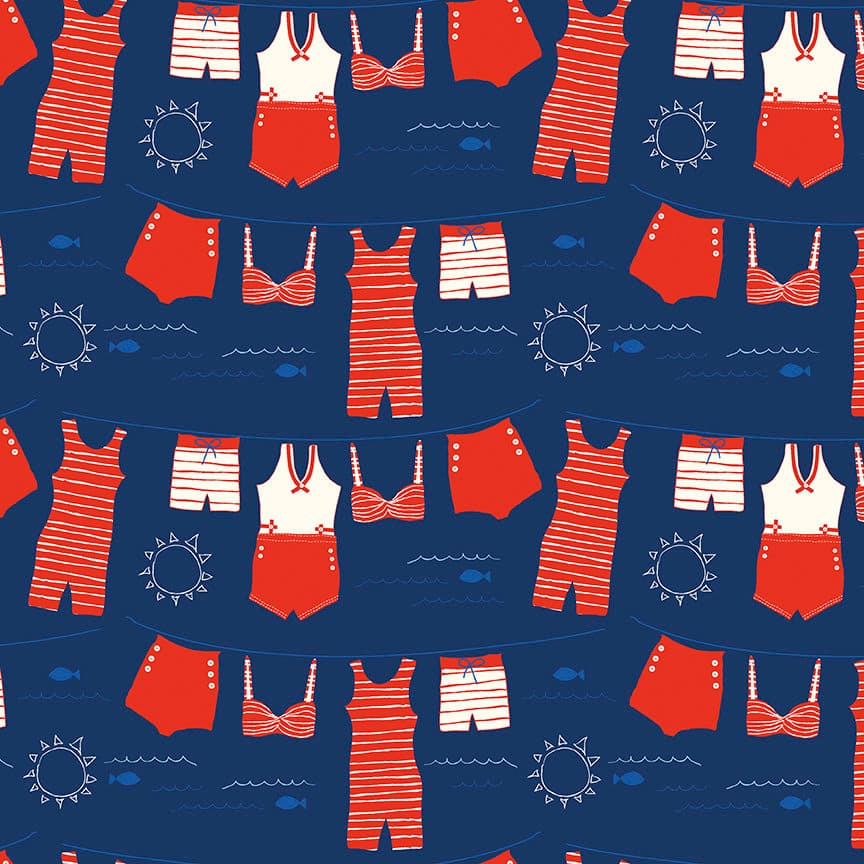 Red White & Bang by Sandy Gervais for Riley Blake Designs C11520 Navy