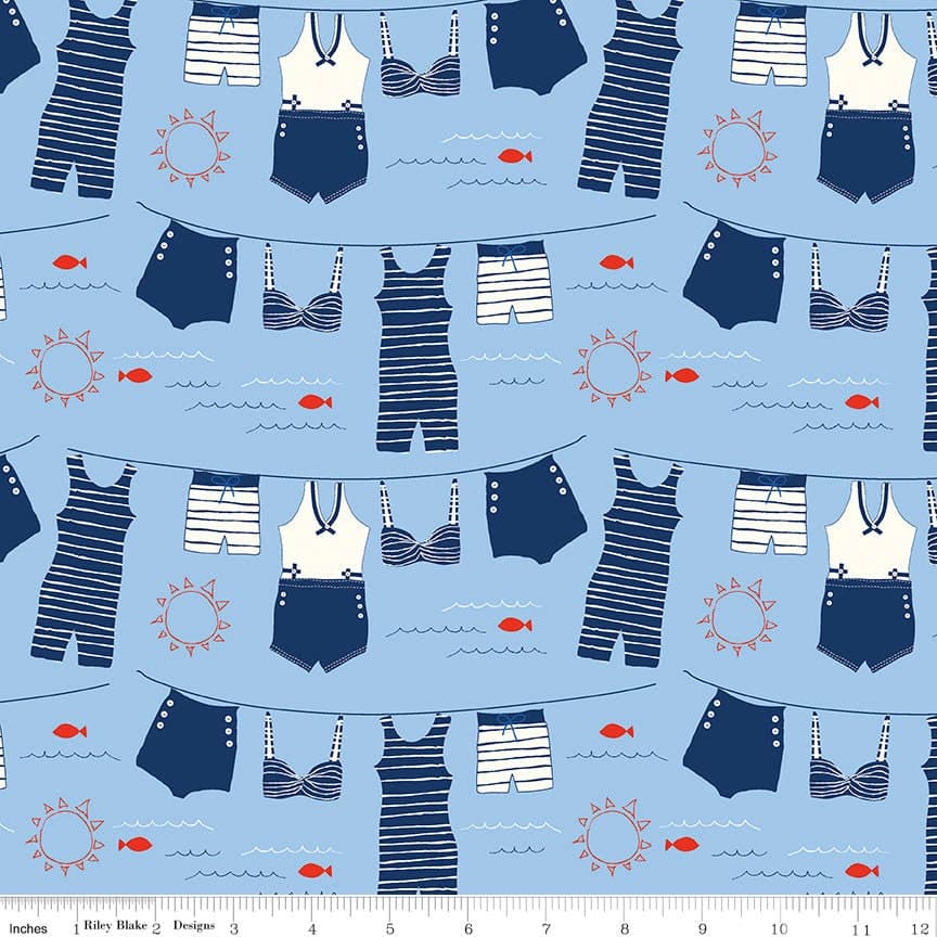 Red White & Bang by Sandy Gervais for Riley Blake Designs C11520 Blue - image 3