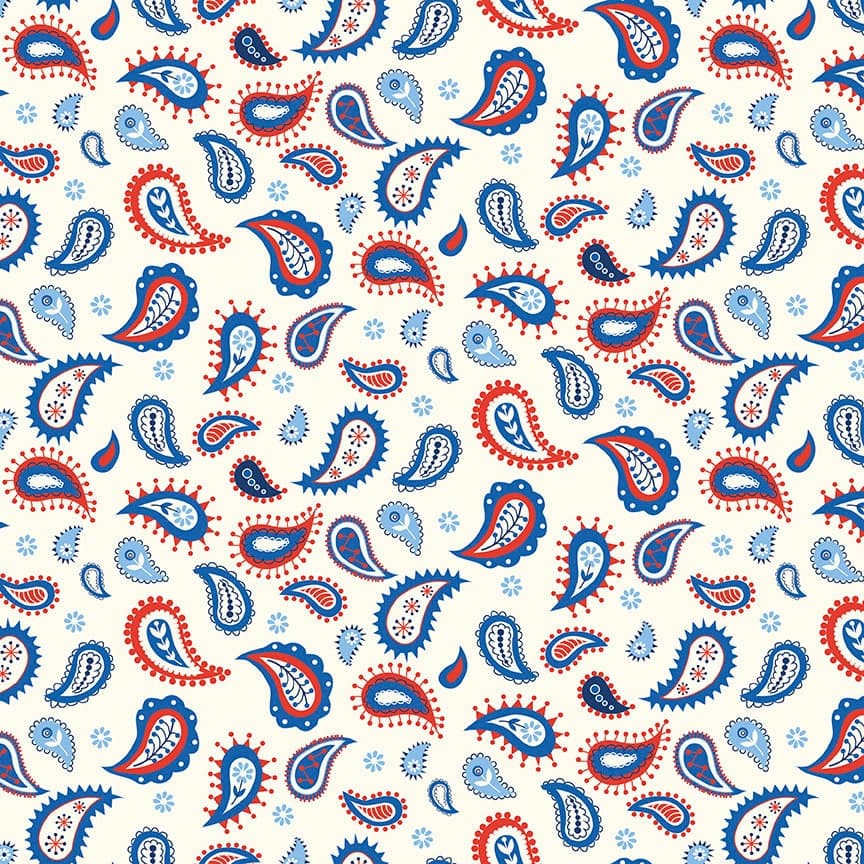 Red White & Bang by Sandy Gervais for Riley Blake Designs C11522 Cream