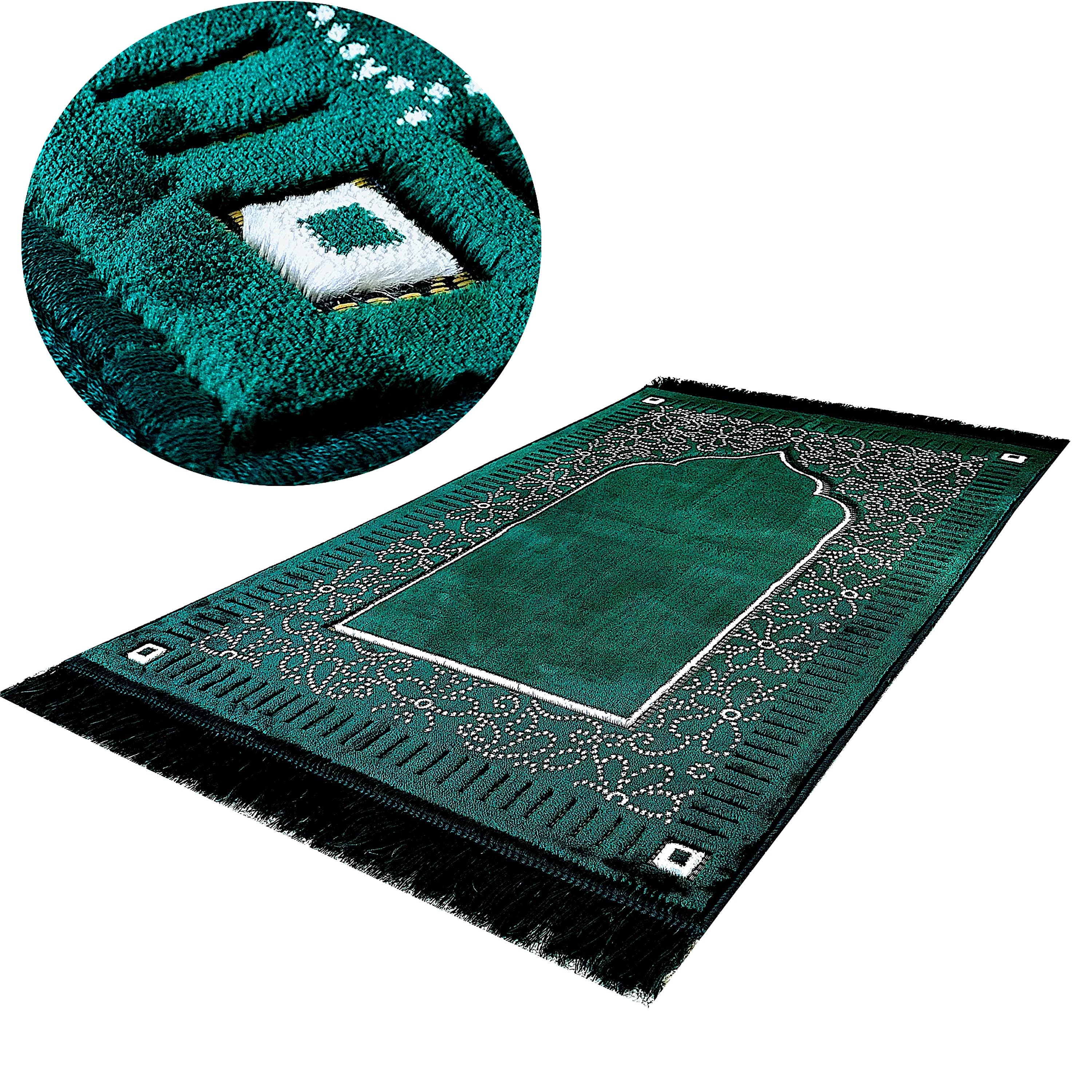 New Mihrab Style Velvet Prayer Rug (750g)-Large Prayer Mat / Janamaz |  Size: 110 x70 cm - Made in Turkey