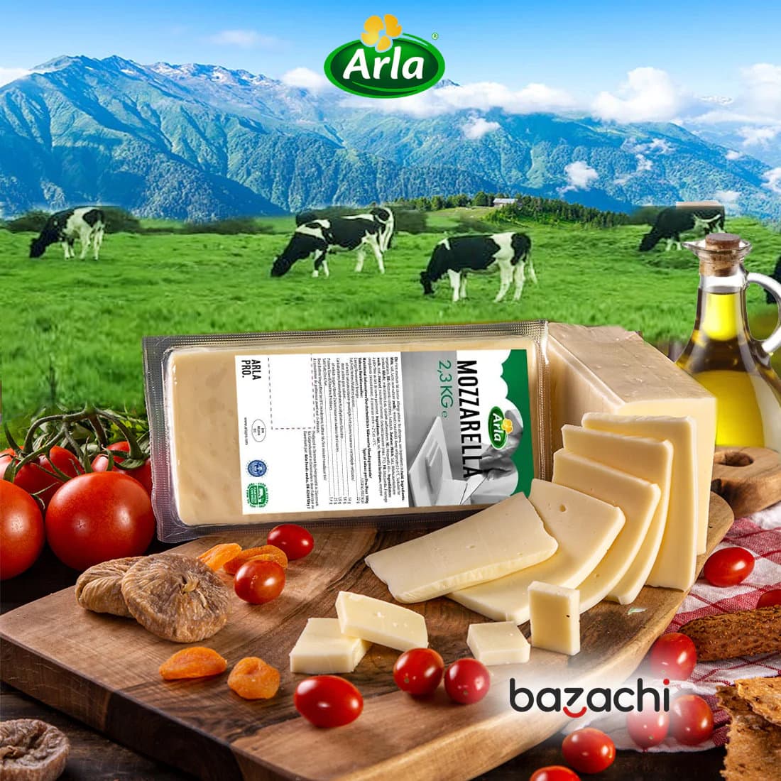 Arla Mozzarella Cheese Block - 2.3kg Vegetarian, Cows Milk Cheese. Great For Pizza - image 4