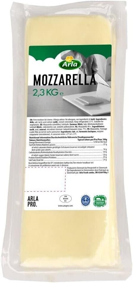 Arla Mozzarella Cheese Block - 2.3kg Vegetarian, Cows Milk Cheese. Great For Pizza - image 5