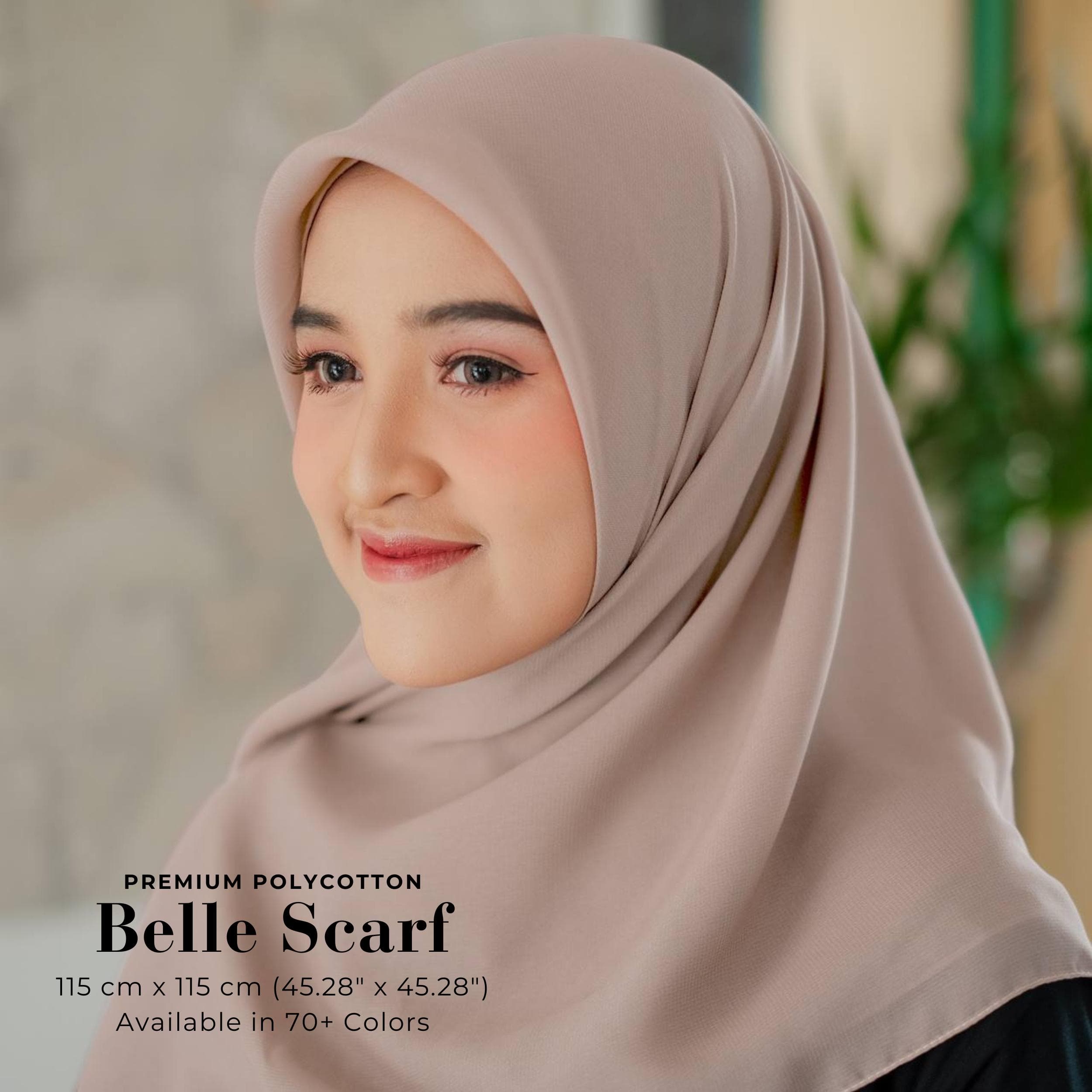 BELLE Scarf, 70 Colors Square Hijab Scarf, Lightweight Shawl Wrap Scarves, Head Scarf, Head Covers, Cute Muslim Gift for Women, Islamic Gift - image 3