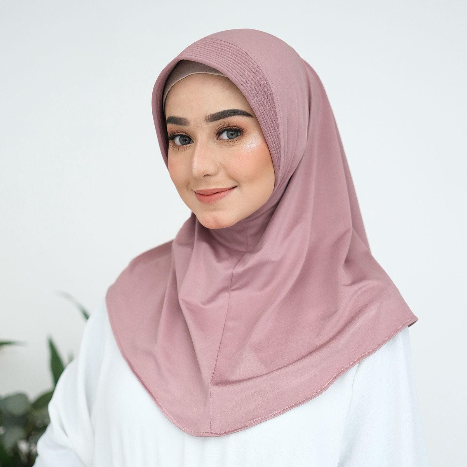 HANIA Instant Hijab: 26 colors Spandex Lycra Slip-On No-Pin One-Piece Hijab, Lightweight Active Hijab