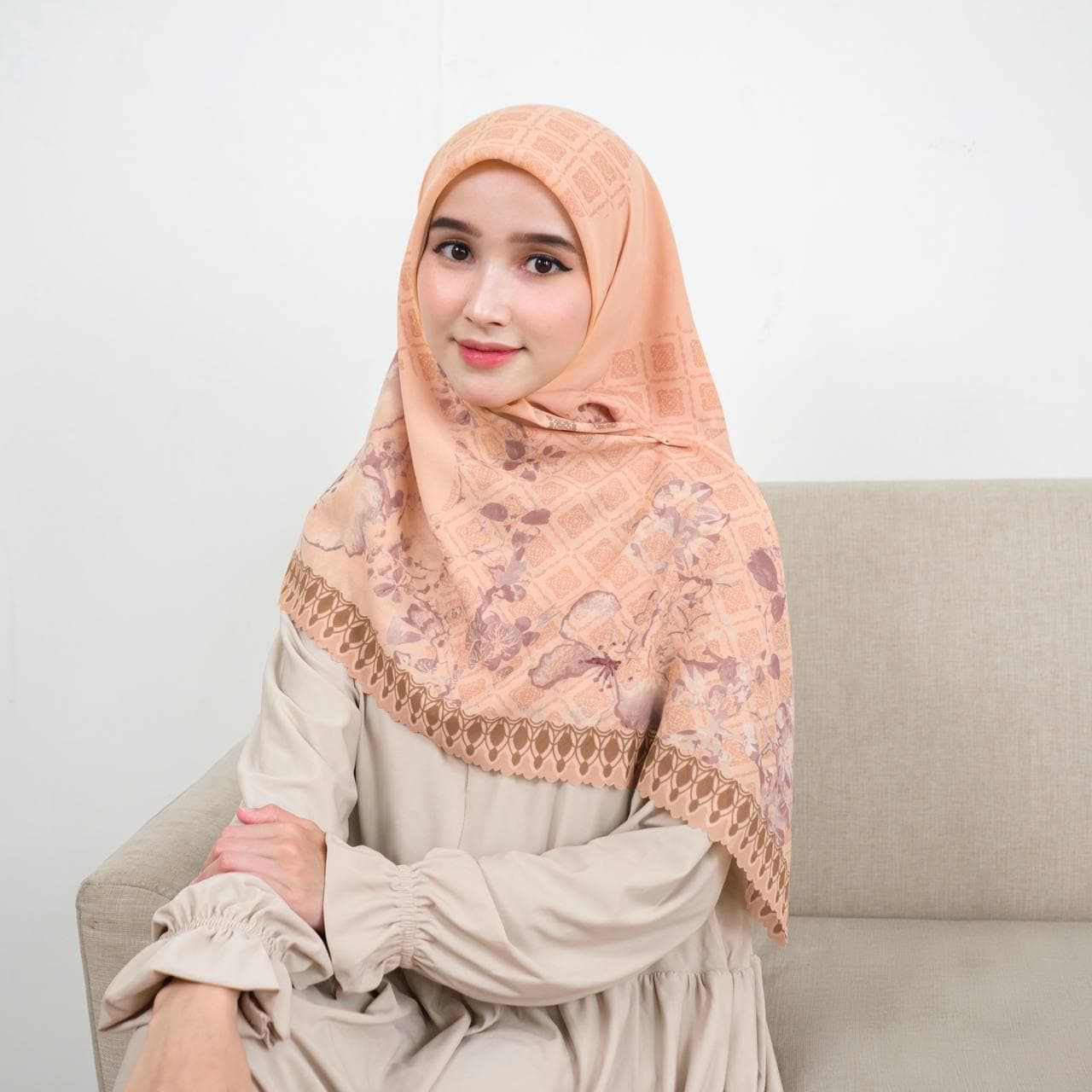 MIRVA Scarf, Limited Edition 4 Colors Premium Voile Square Hijab Scarf, Lightweight Shawl Scarves Wrap Floral Flower, Muslim Gifts for Women