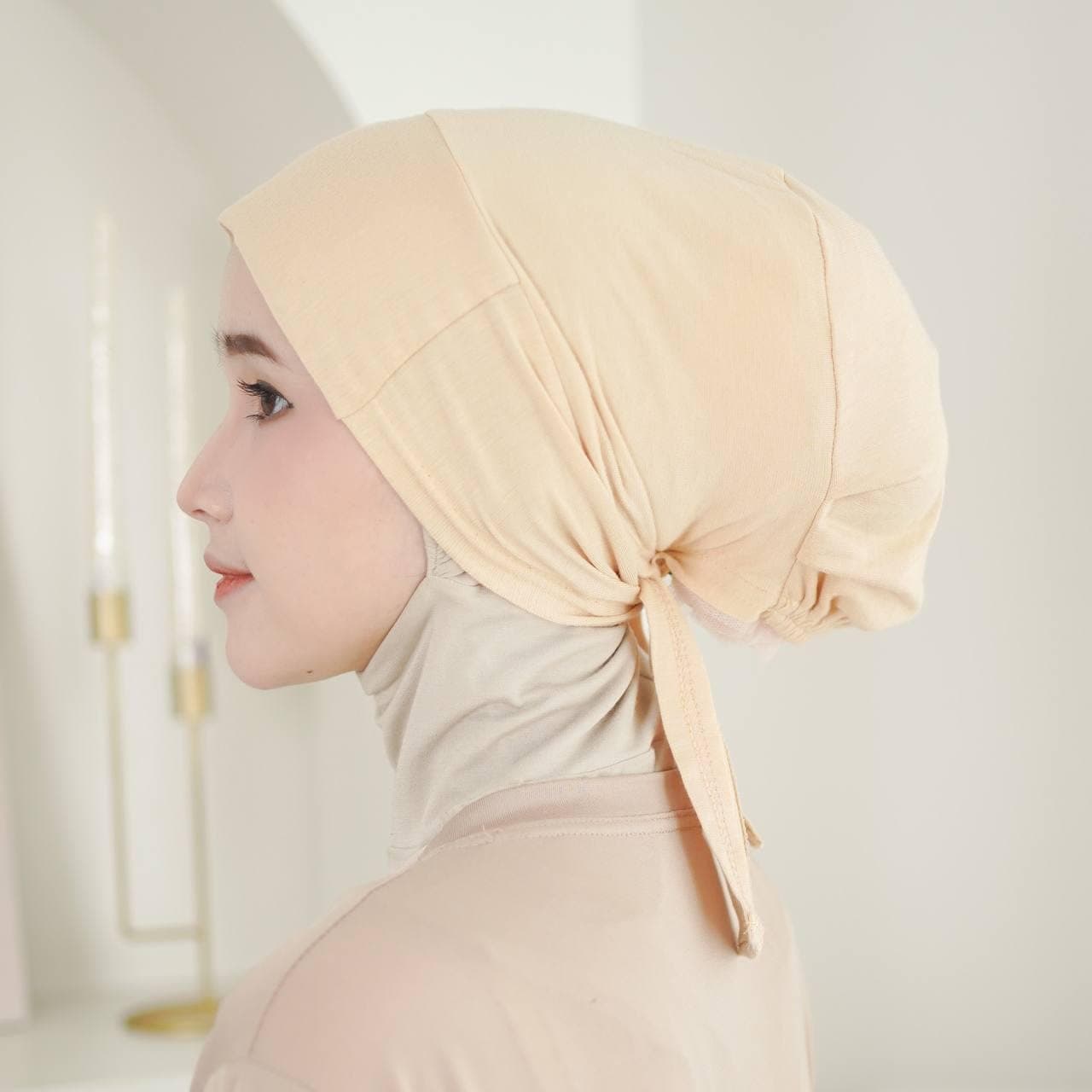 NAMIA No-Slip Tie Back Cap: 7 Colors Rayon Inner Hijab Underscarf with Anti-Slip Rubber Grip, Hair Bonnet, Head Cover, Hair Covering