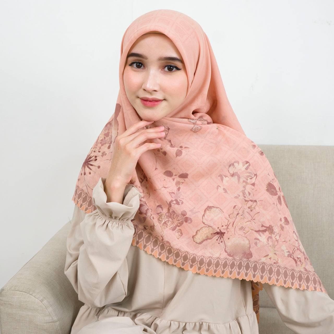 MIRVA Scarf, Limited Edition 4 Colors Premium Voile Square Hijab Scarf, Lightweight Shawl Scarves Wrap Floral Flower, Muslim Gifts for Women