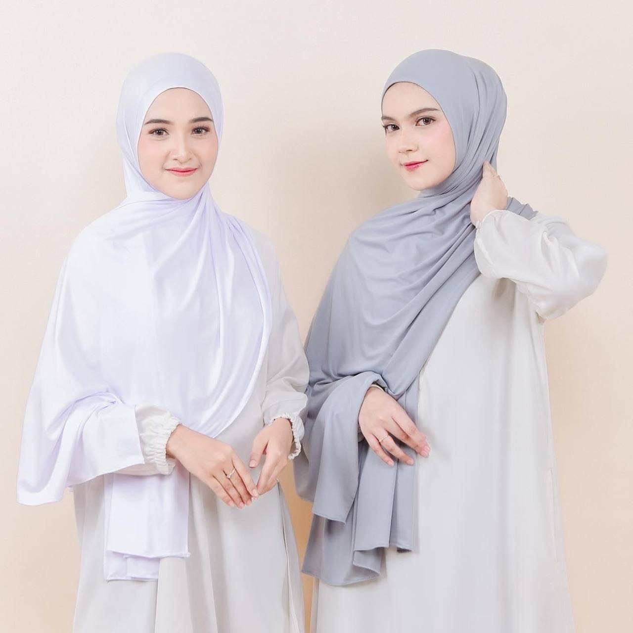 RAHILAH Instant Hijab, 12 Colors Jersey Hijab Shawl, Quick Easy Wear No Pin Slip On One Piece Hijab Shayla Gray, Cute Muslim Gifts for Women - image 5