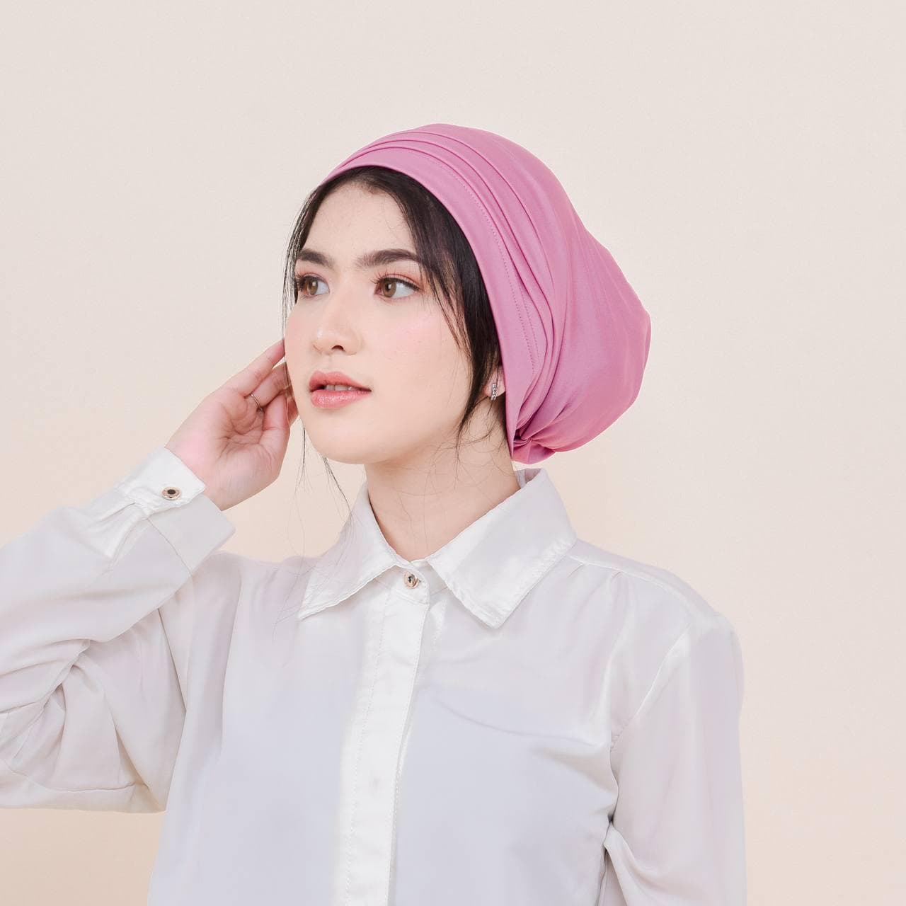BELLA Instant Turban, Elastic Hair Bonnet Beanie Hat, Ready-to-Wear Pre-tied Head Wrap, Easy Wear Slip-On Headwear, Headdress, Hair Covering