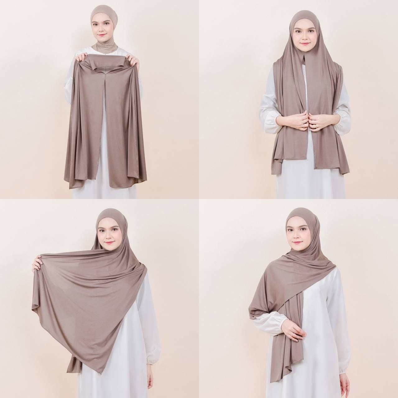 RAHILAH Instant Hijab, 12 Colors Jersey Hijab Shawl, Quick Easy Wear No Pin Slip On One Piece Hijab Shayla Gray, Cute Muslim Gifts for Women - image 3