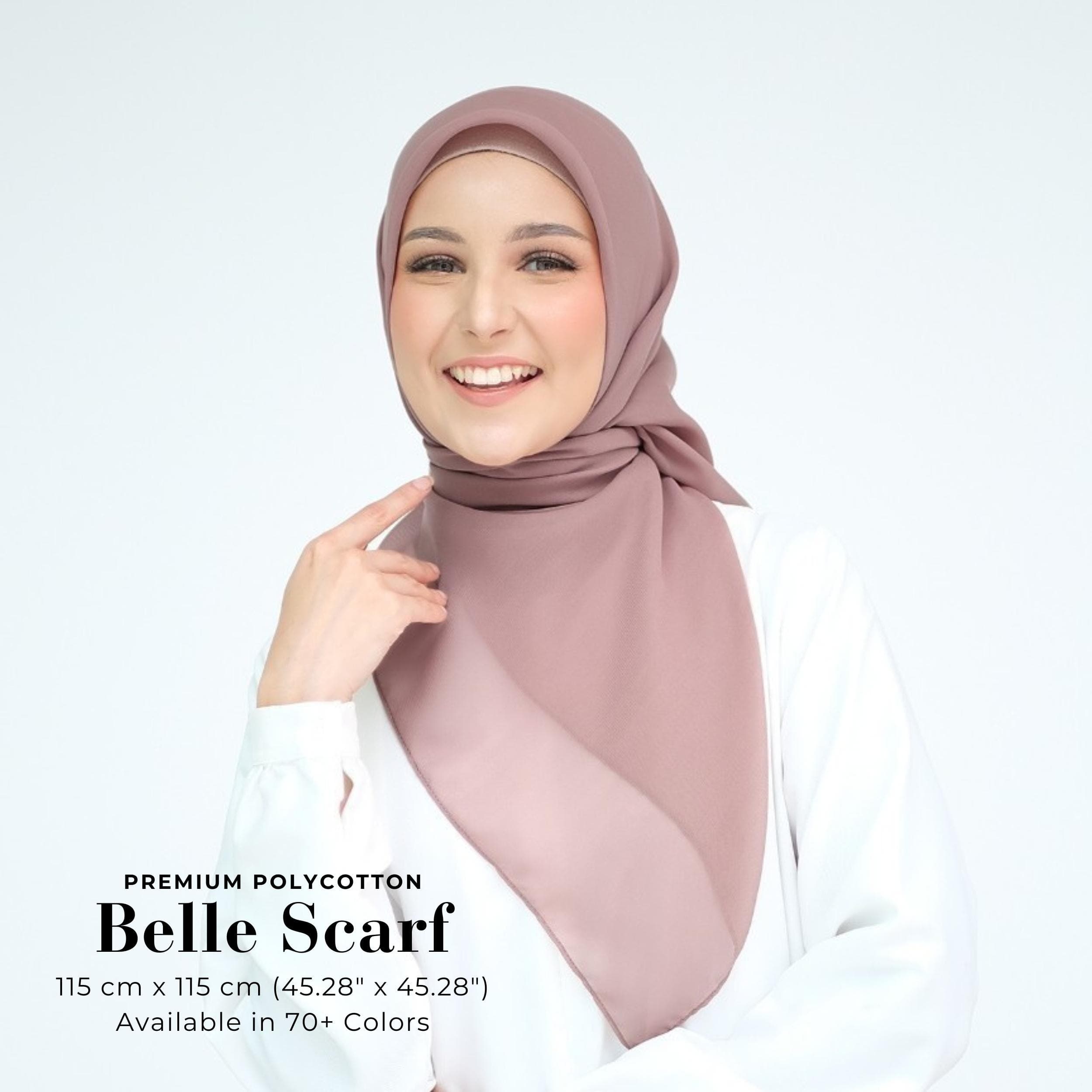BELLE Scarf: 70 Colors Premium Polycotton Square Hijab Headscarf
