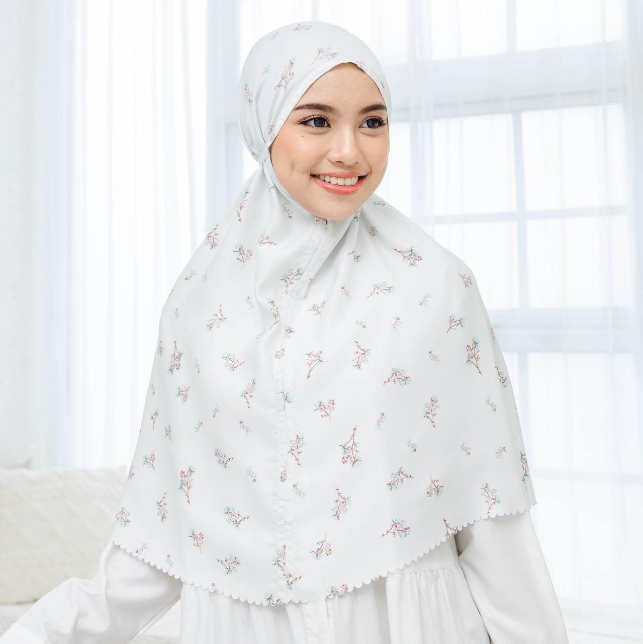 QAMIRA Instant Hijab, Floral Slip-On Daily Hijab Tie Back Quick Easy Wear No Pin Travel Hijab One-Piece Lightweight Long Hijab Syar’i Muslim - image 4