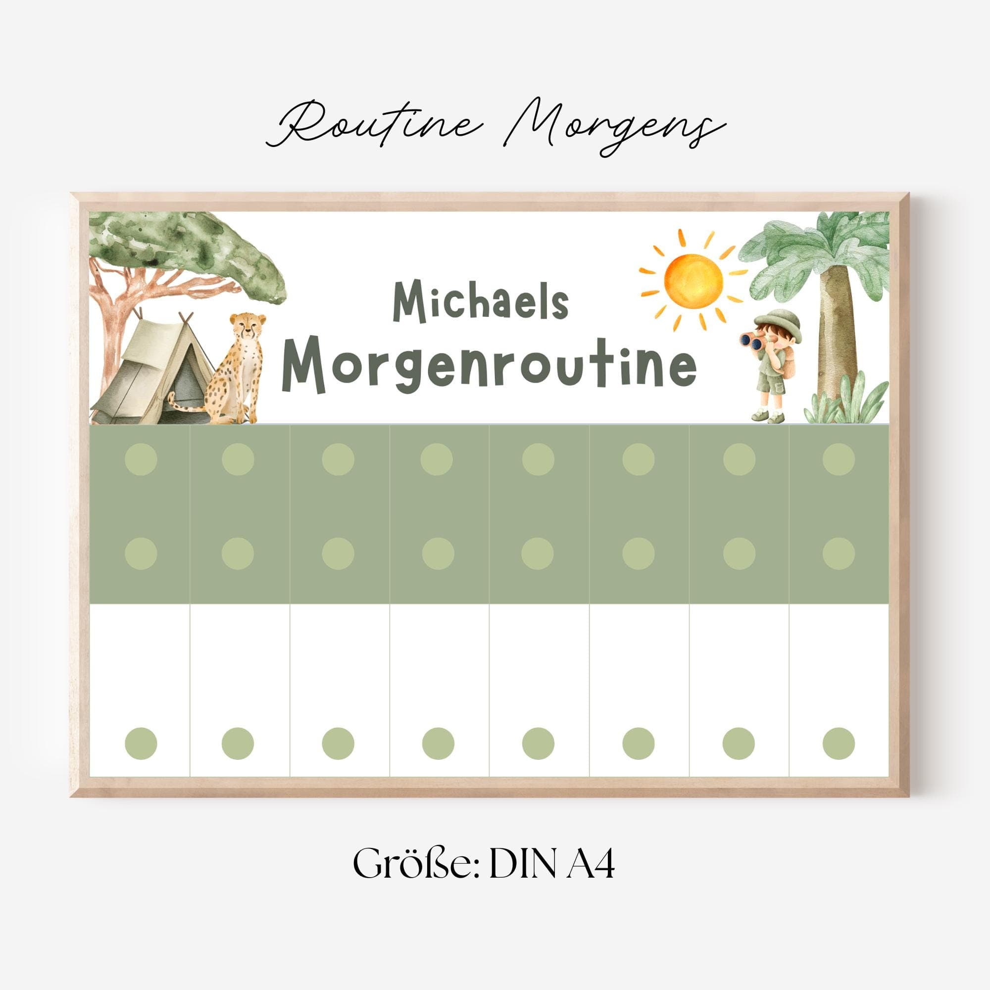 Safari Morgen & Abendroutine für Kinder, Tagesplan für Kinder, Routinekarten Kinder, Routineplan zum ausdrucken, Haushaltsplan Kinder - image 3