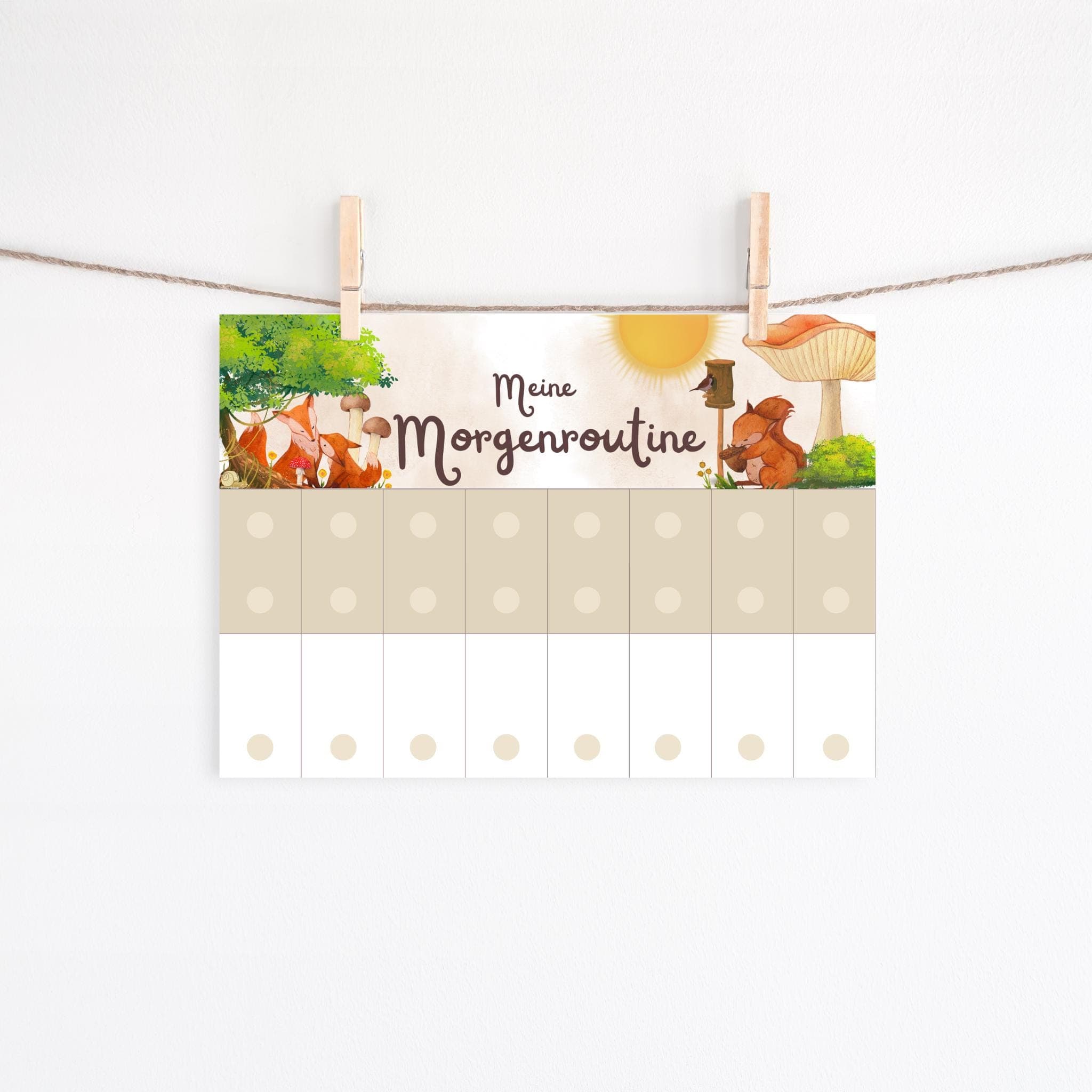 Morgen & Abendroutine für Kinder Waldtiere, Tagesplan für Kinder, Routineplan zum ausdrucken, Routineplaner für Kinder - image 3