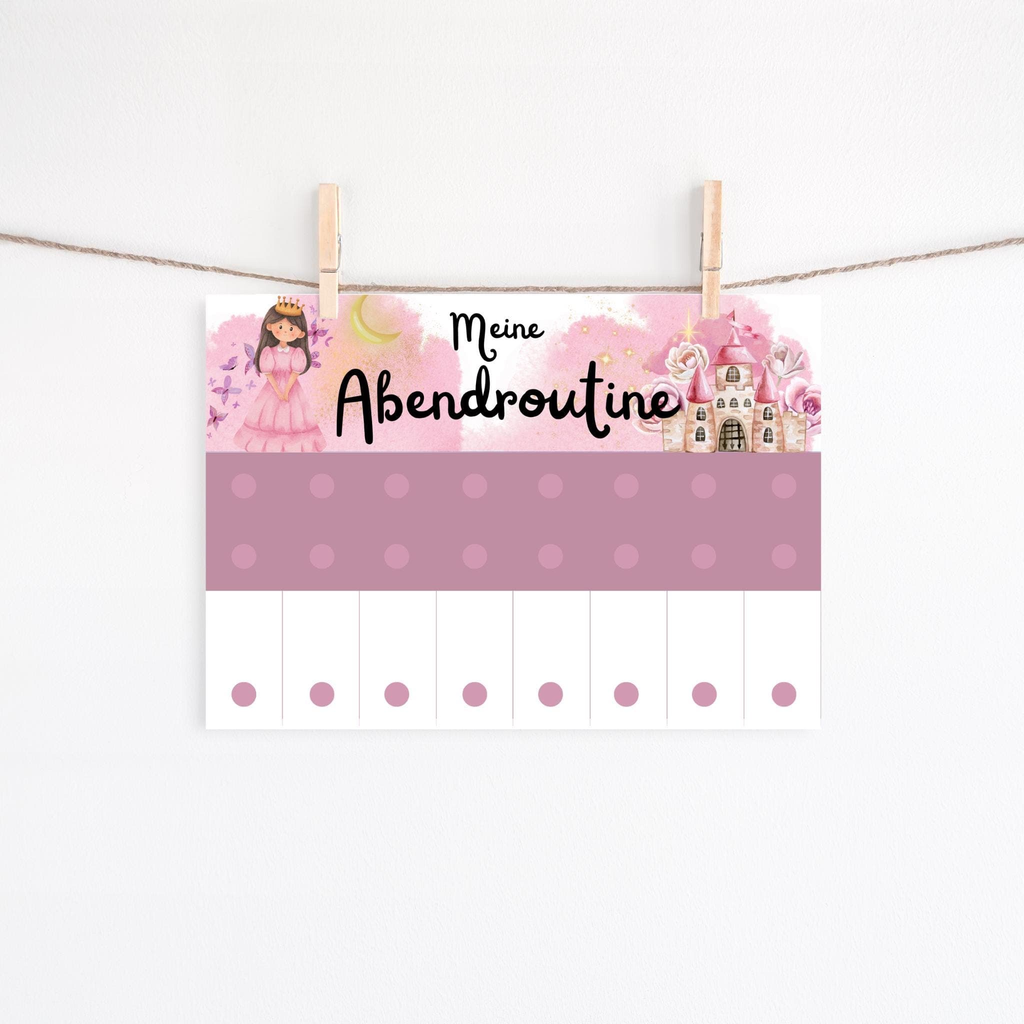 Morgen & Abendroutine für Kinder Prinzessin Schloss, Tagesplan für Kinder, Routineplan zum ausdrucken, Routineplan für Kinder - image 4