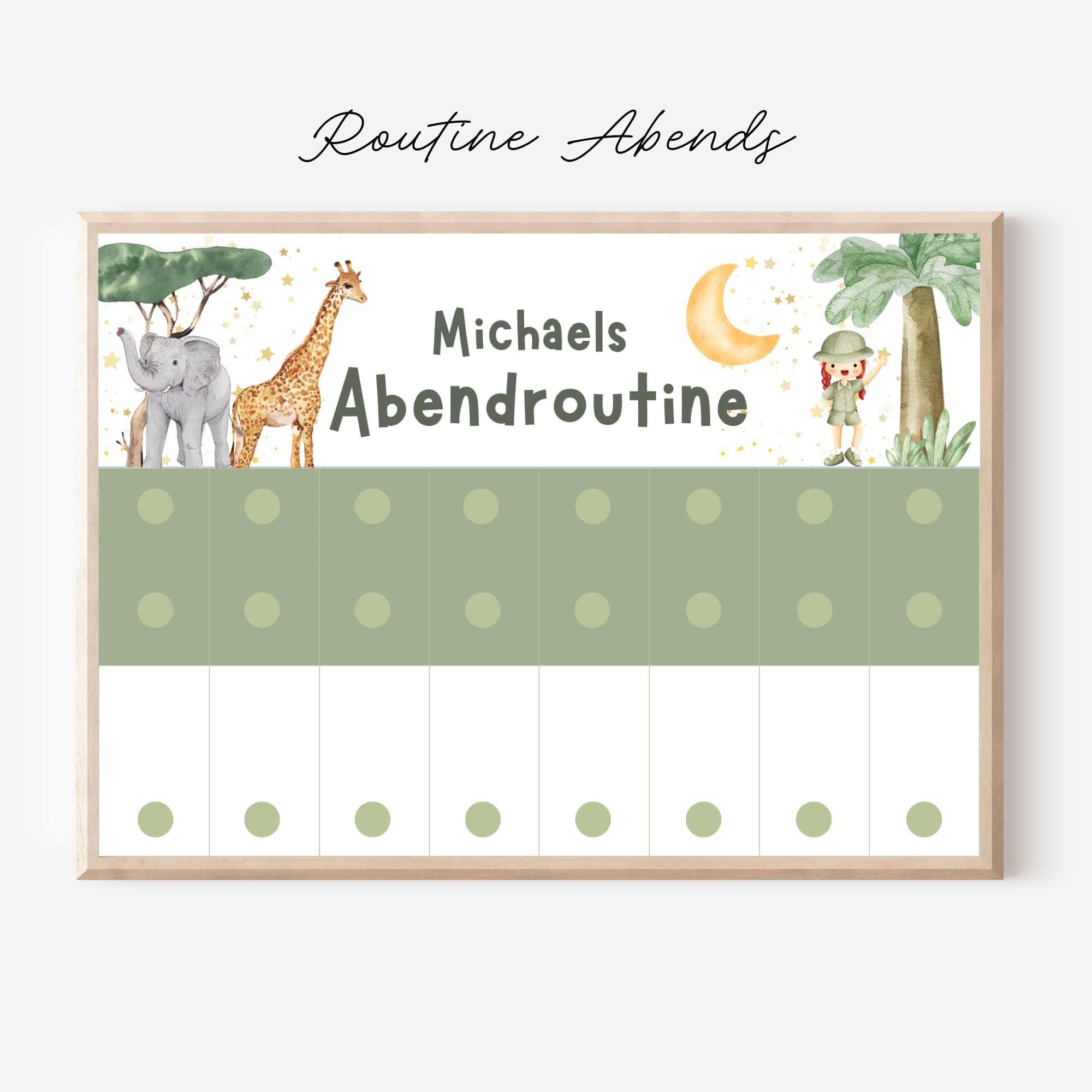 Safari Morgen & Abendroutine für Kinder, Tagesplan für Kinder, Routinekarten Kinder, Routineplan zum ausdrucken, Haushaltsplan Kinder - image 4