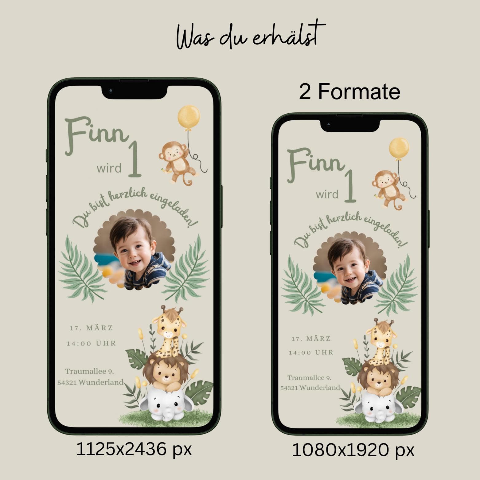 Safari Einladung Kindergeburtstag Junge – Digitale WhatsApp Einladung personalisierbar – Geburtstagseinladung - image 3