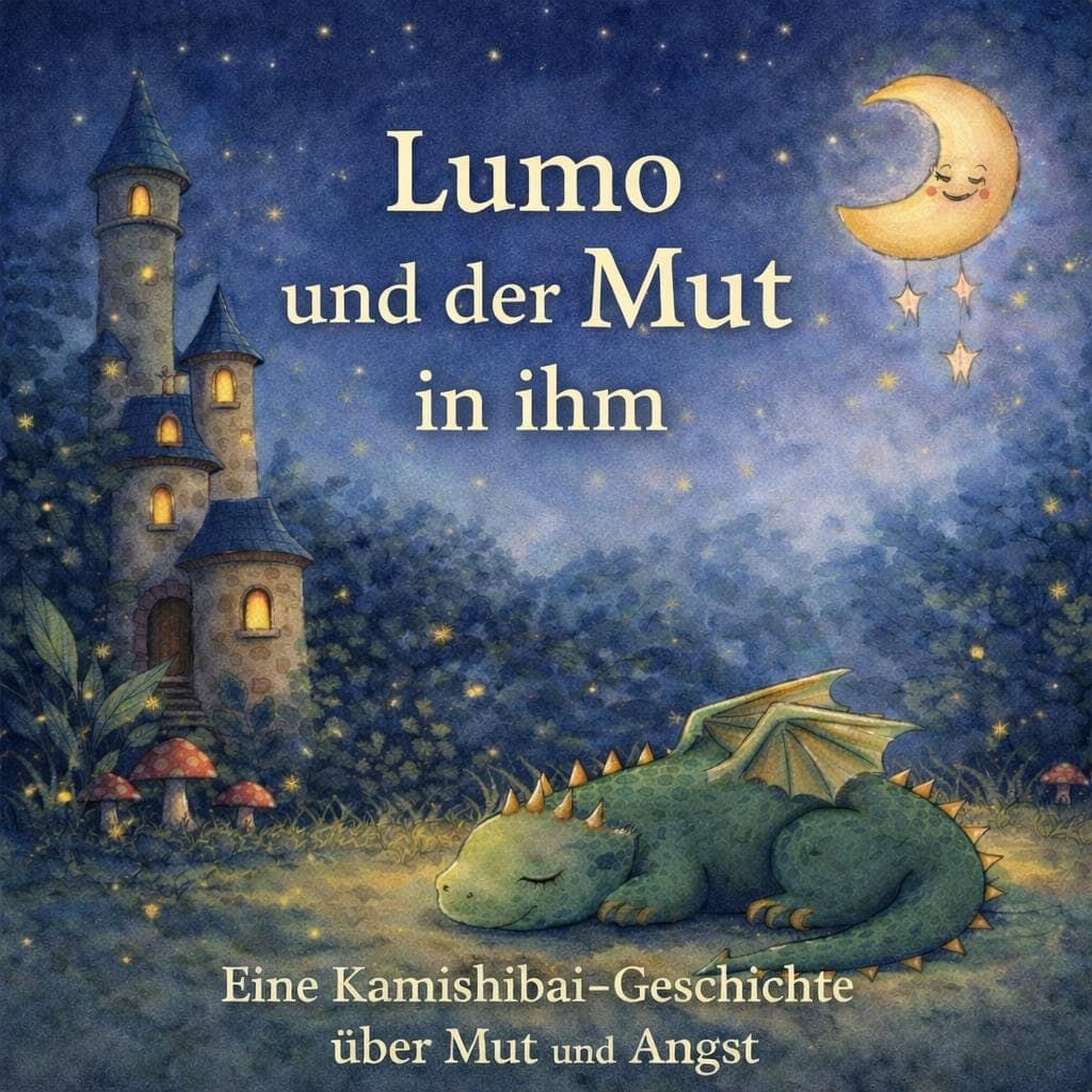Kamishibai Geschichte über Mut und Angst, Für Kita und Grundschule, Drachen Geschichte, Sofort Download