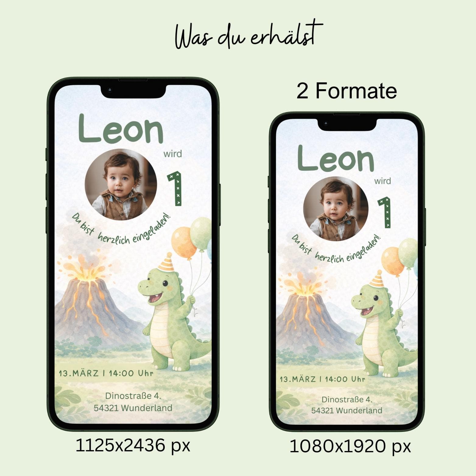 Dino Einladung 3. Geburtstag Junge – Digitale WhatsApp Einladung personalisierbar – Zahl frei wählbar - image 4