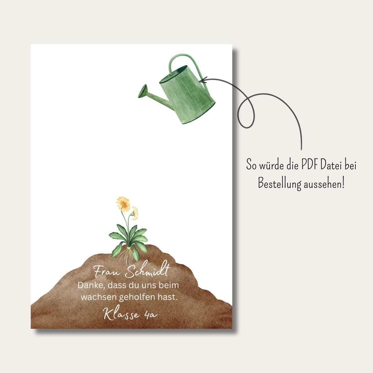 Abschiedsgeschenk Lehrer Fingerabdruck Poster Klasse Gießkanne - Geschenk Lehrer - Danke Geschenk Schulabschluss Grundschule, PDF - image 4