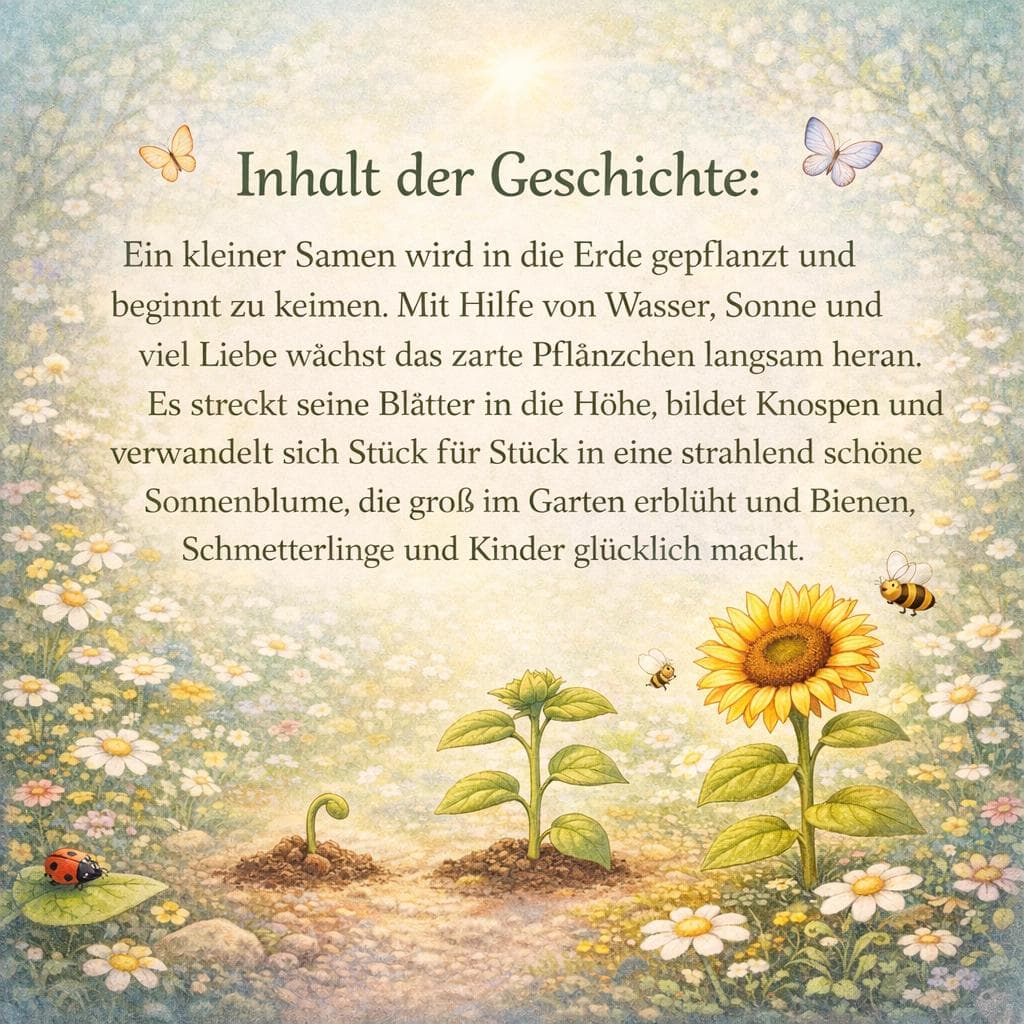 Kamishibai Geschichte Frühling Kindergarten Natur Wachstum, Der kleine Samen wird zur Sonnenblume, U3 Geschichte Kita - image 5