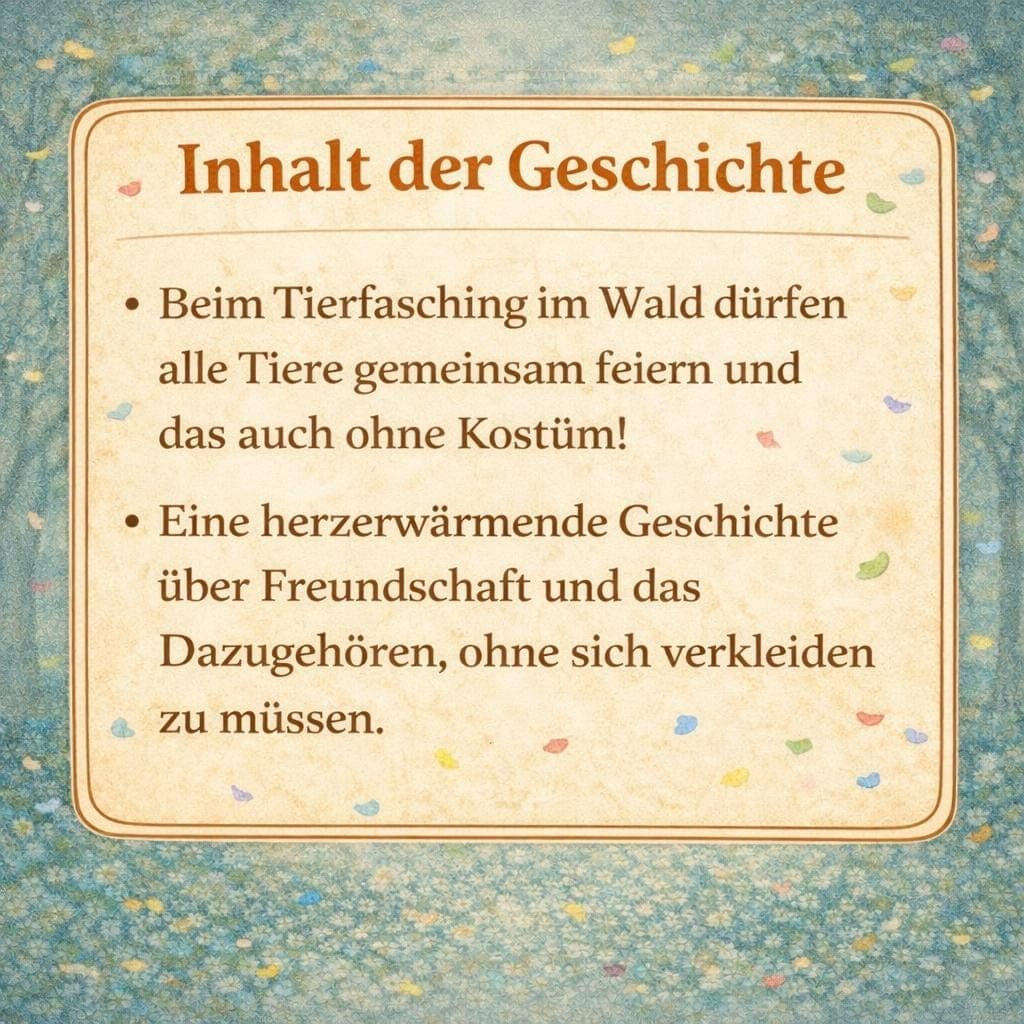 Kamishibai Geschichte Fasching Waldtiere, Morgenkreis Ideen, Erzähltheater Kindergarten, Gefühle und Selbstakzeptanz, Sofort Download - image 4