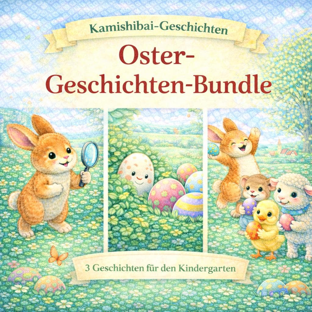 Kamishibai Geschichte Ostern für Kindergarten, Ostergeschichten Bundle, Sofort Download