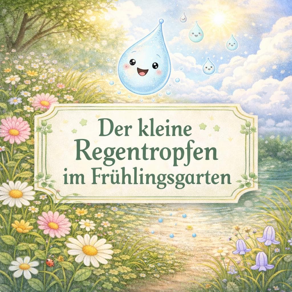 Kamishibai Geschichte Frühling - Der kleine Regentropfen, Natur Kreislauf Wasser Kindergarten, Vorschule Geschichte