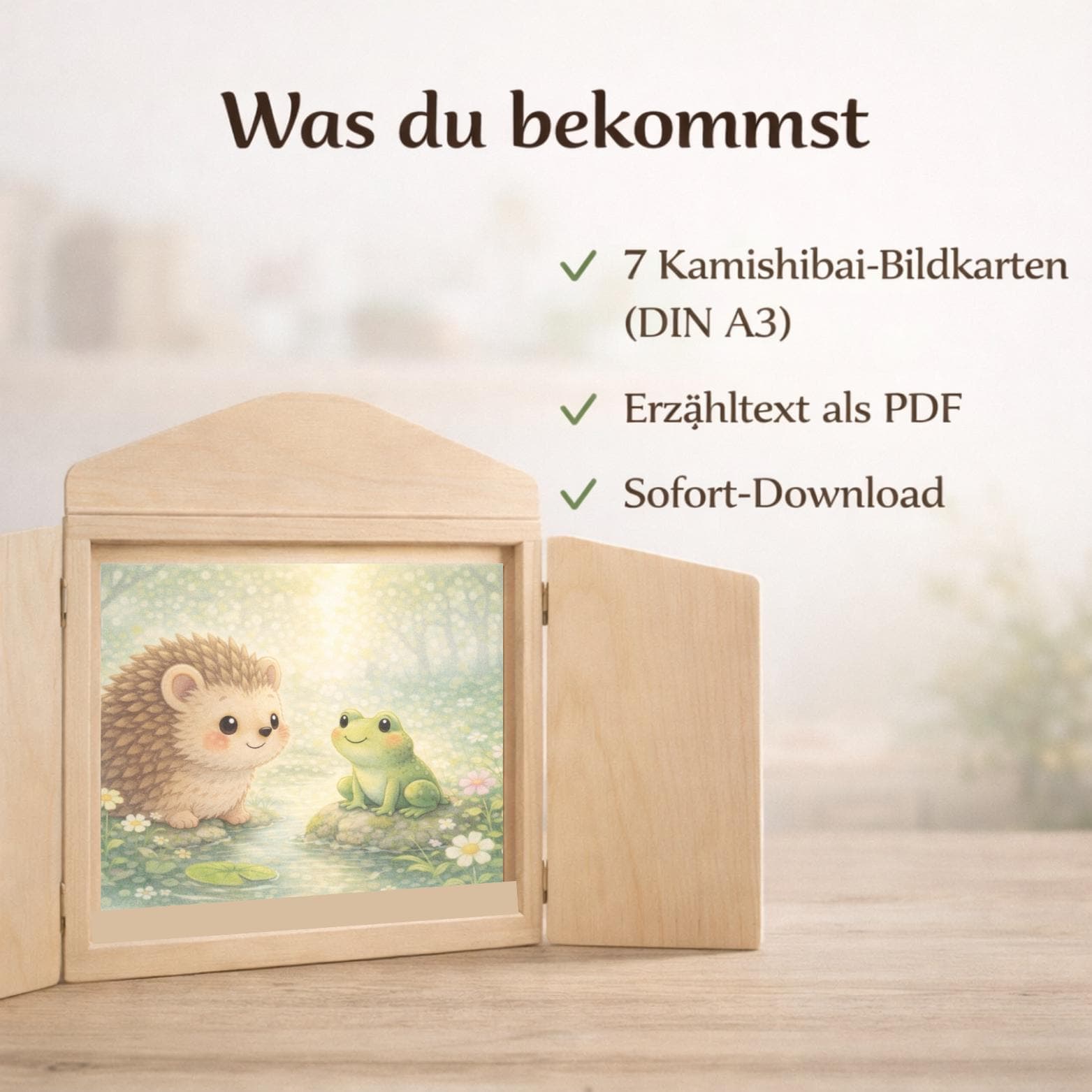 Kamishibai Frühling Kindergarten Waldtiere, Igel Geschichte Frühling, Naturgeschichte Kita, Winterschlaf Tiere, Sofort Download - image 5