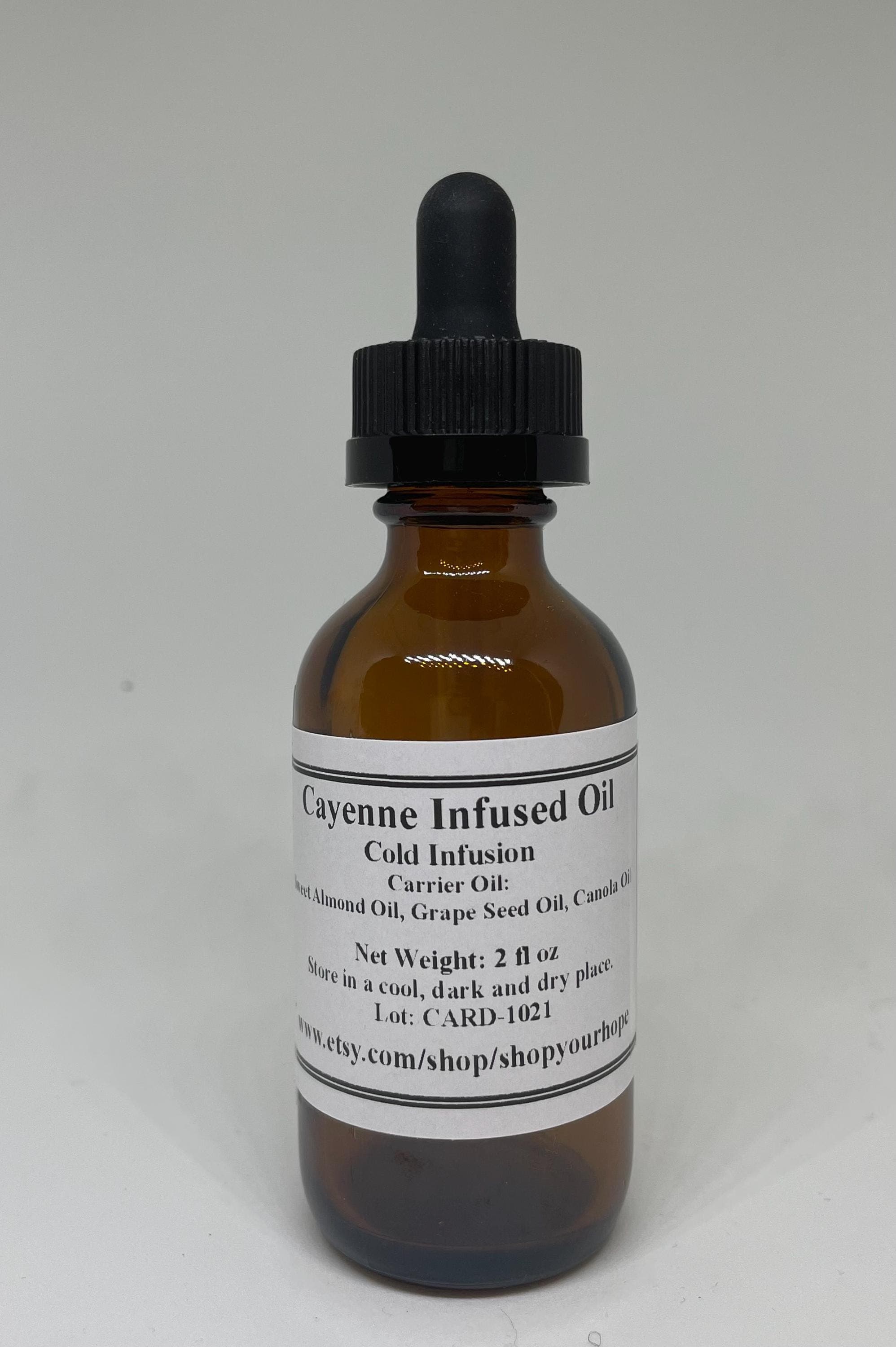Cayenne Pepper Infused Oil, 130M HU Hotness, Hand-crafted Cold Infusion, 2 and 4 fl oz