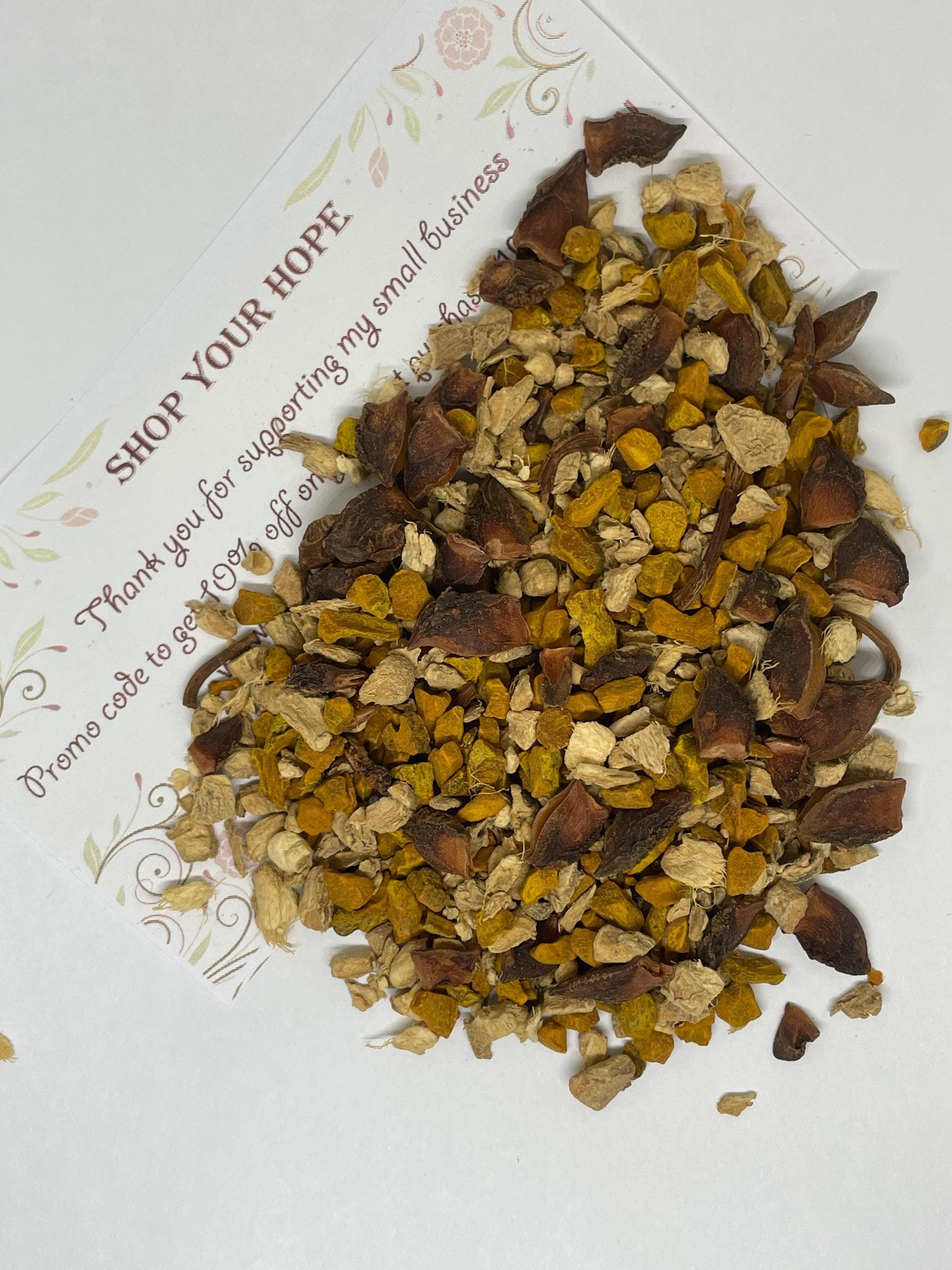 Turmeric, Ginger and Star Anise, Herbal Tea, Organic Ingredients, Vegan, Kosher, Cut and Sifted - image 4