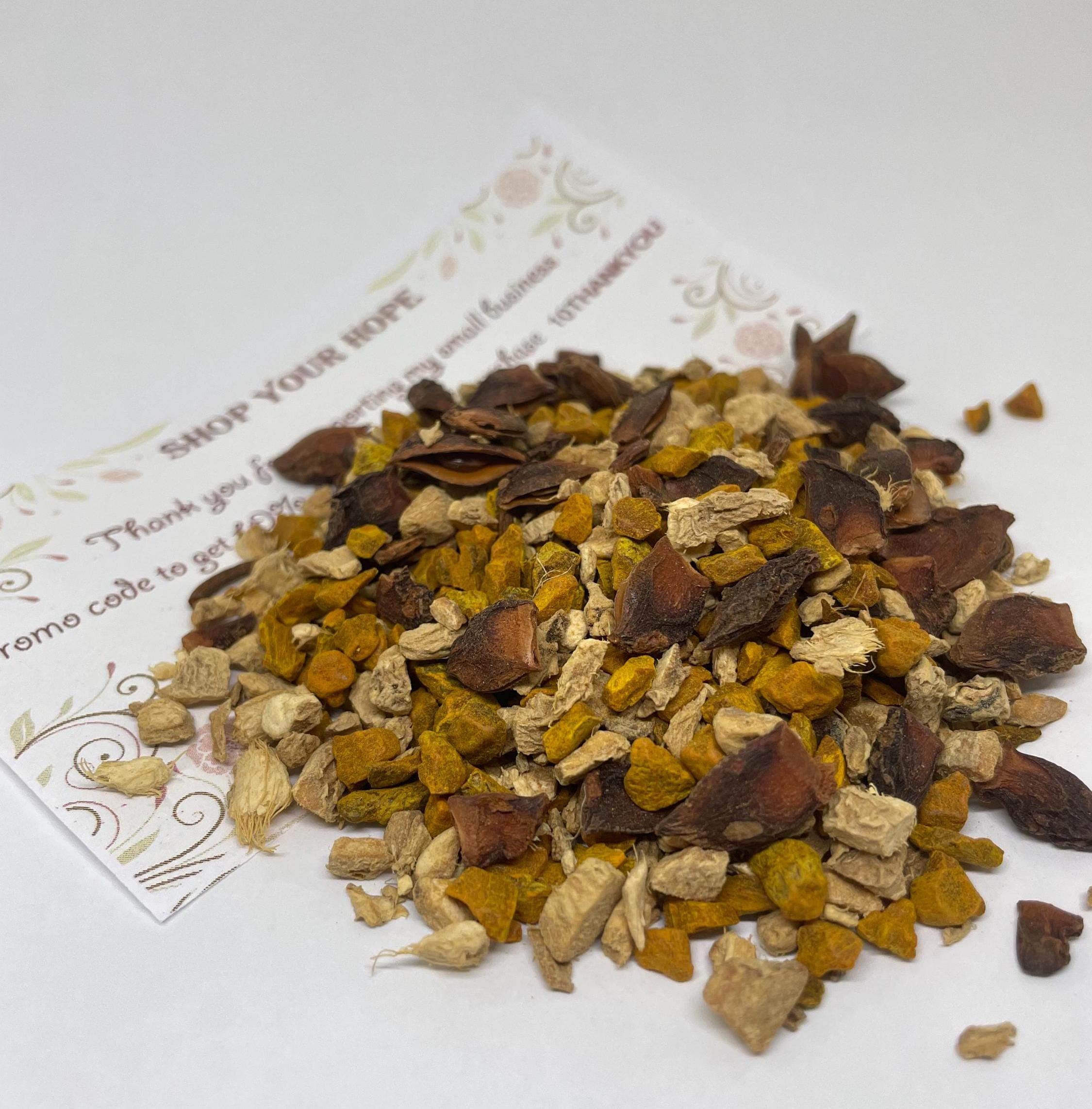 Turmeric, Ginger and Star Anise, Herbal Tea, Organic Ingredients, Vegan, Kosher, Cut and Sifted
