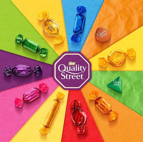 Quality Street Chocolates | Coconut Toffee Fudge Caramel Orange Strawberry Green Triangle Purple One | 100g 250g 500g 1kg 2kg 3kg MEGA MIX