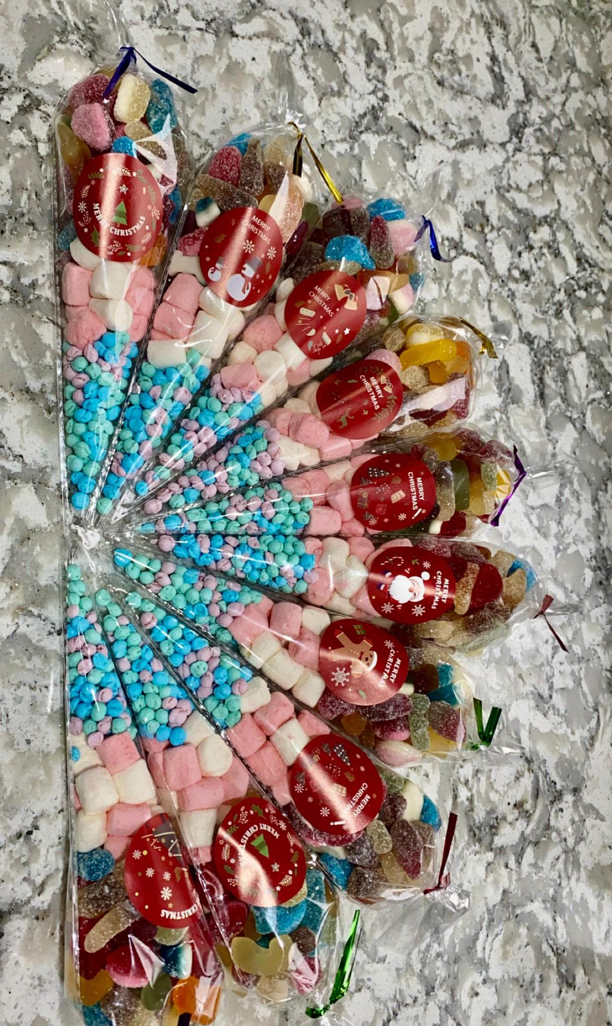 Christmas Sweet Cone + FREE STICKER | Snowman | Reindeer | Father Christmas | Elf | Merry | Tree | Penguin | Santa | Stocking Filler Bauble - image 4