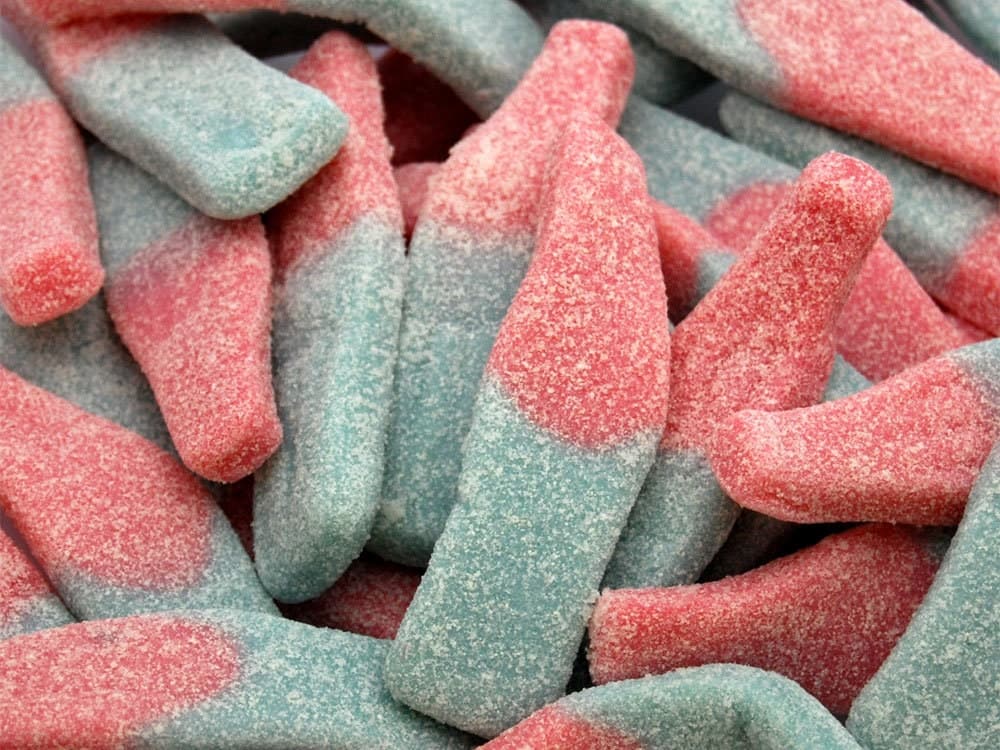 Fizzy Blue Pink Cola Bottles LARGE | Pick and Mix | Halal Sweets | Sweetzone Bebeto Sweeto Kingsway Millions | 100g 250g 500g 1kg 1.5kg